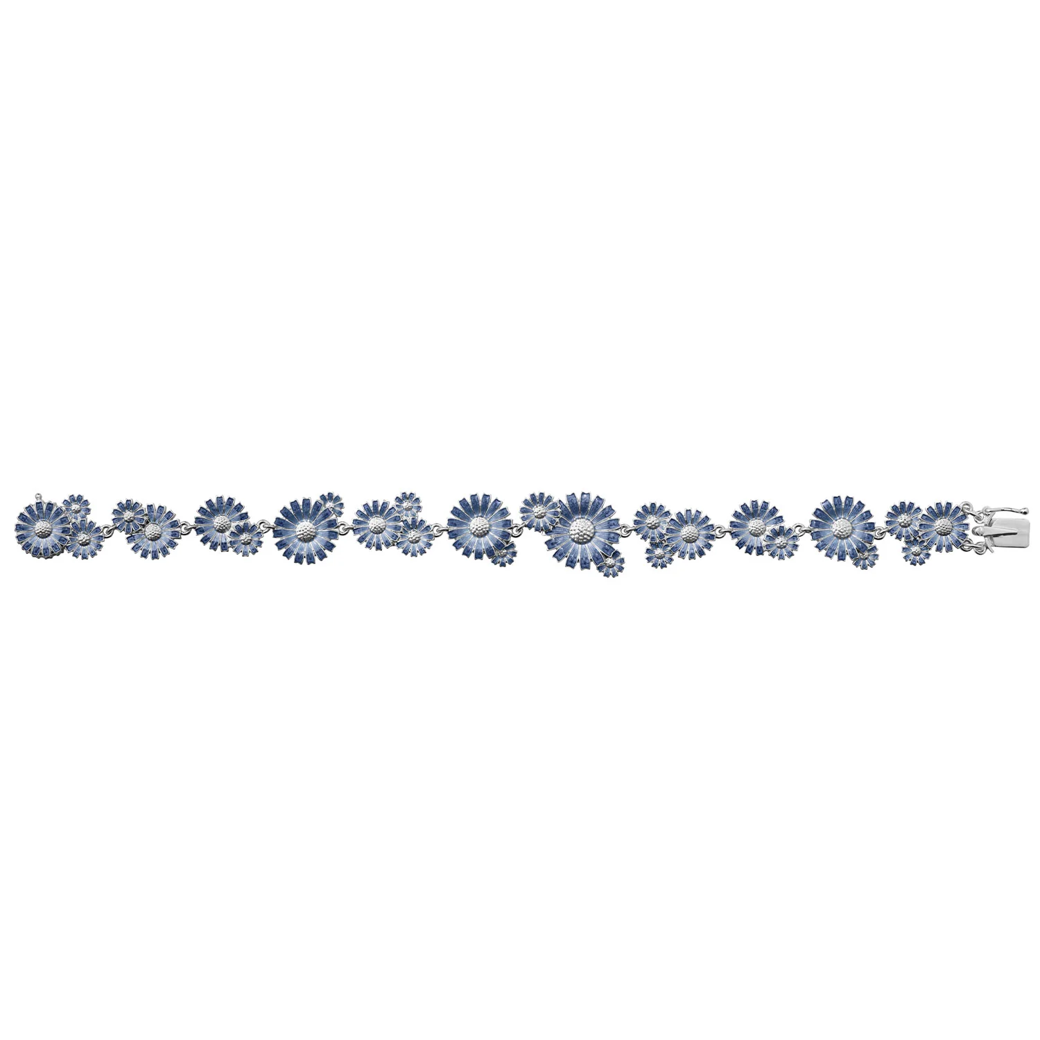 Daisy Layered Blue Enamel Bracelet