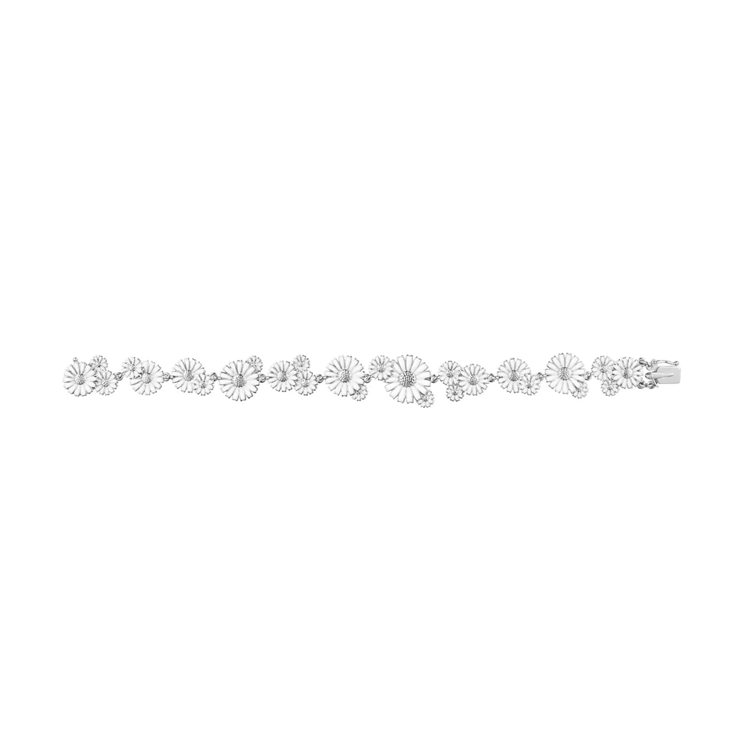 Daisy Layered White Enamel Bracelet