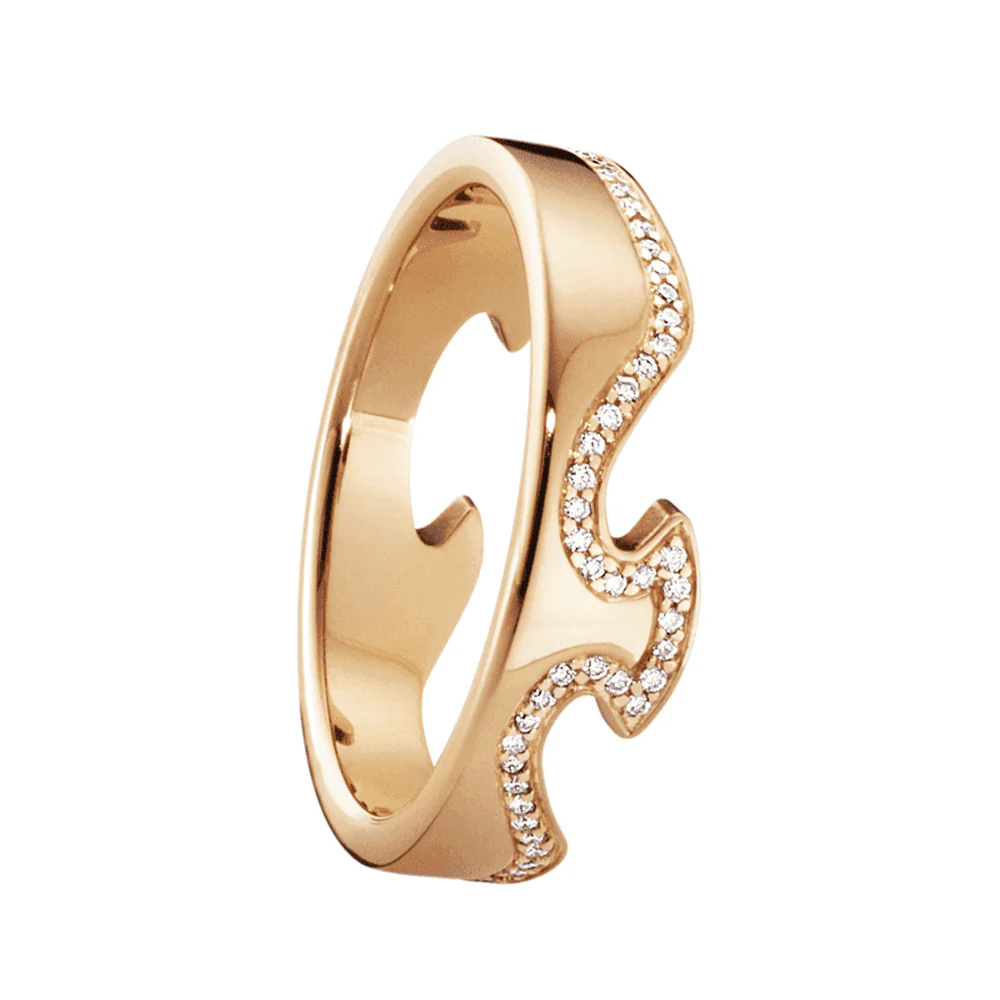 Fusion 18ct Rose Gold Diamond Set End Ring