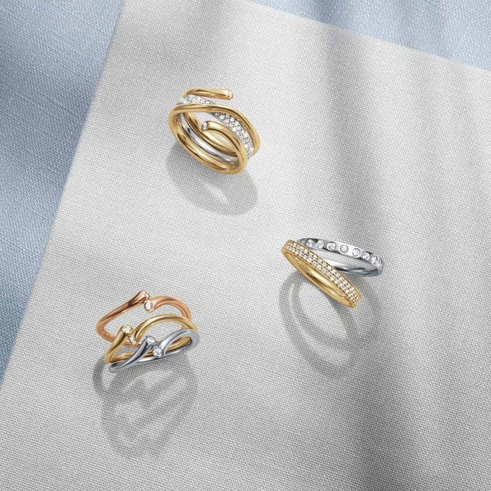 Magic Yellow Gold Diamond Pave Set Centre Ring - Image 3