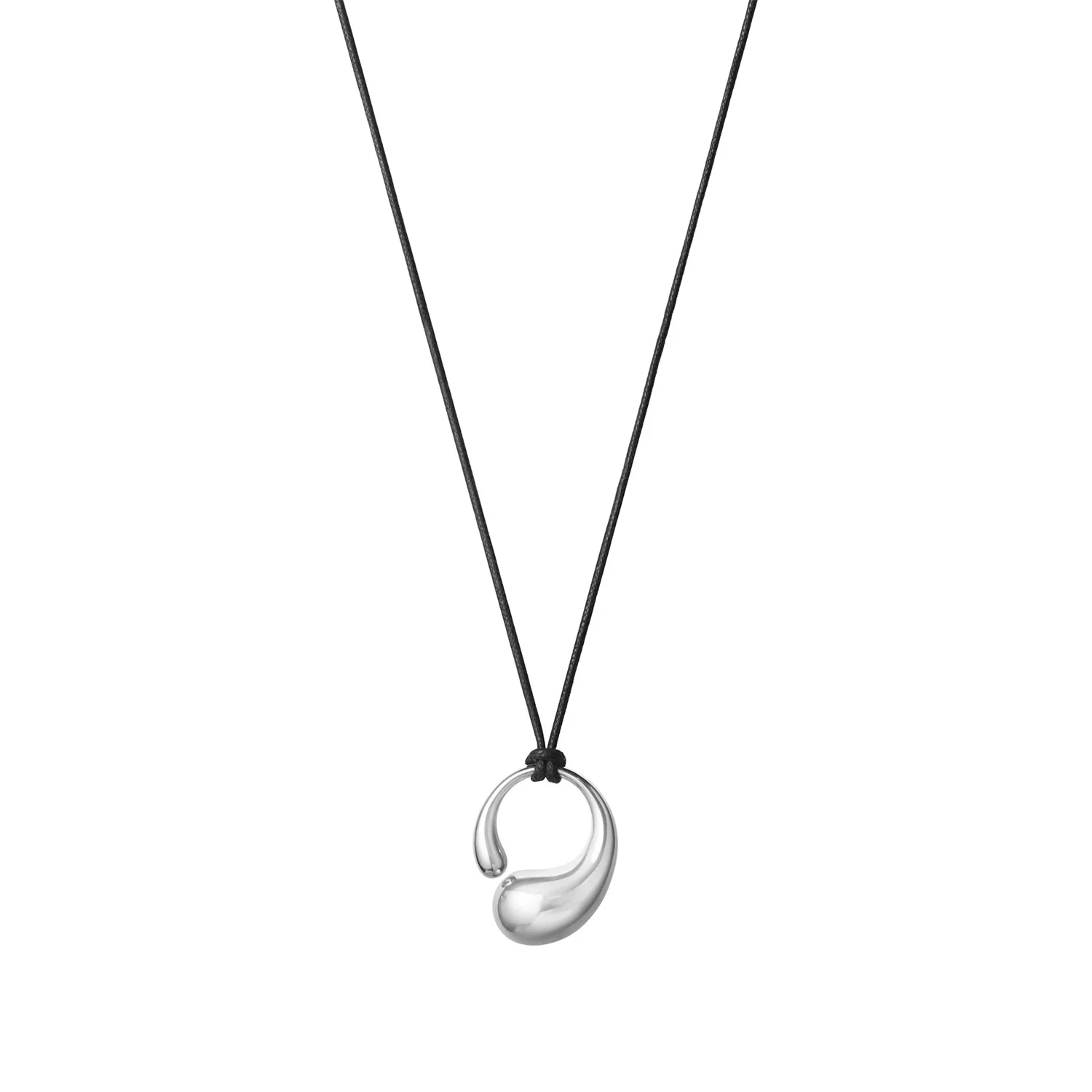 Mercy Silver Large Pendant On Cord Necklace