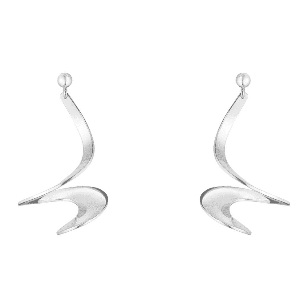 Moebius Silver Drop Earrings