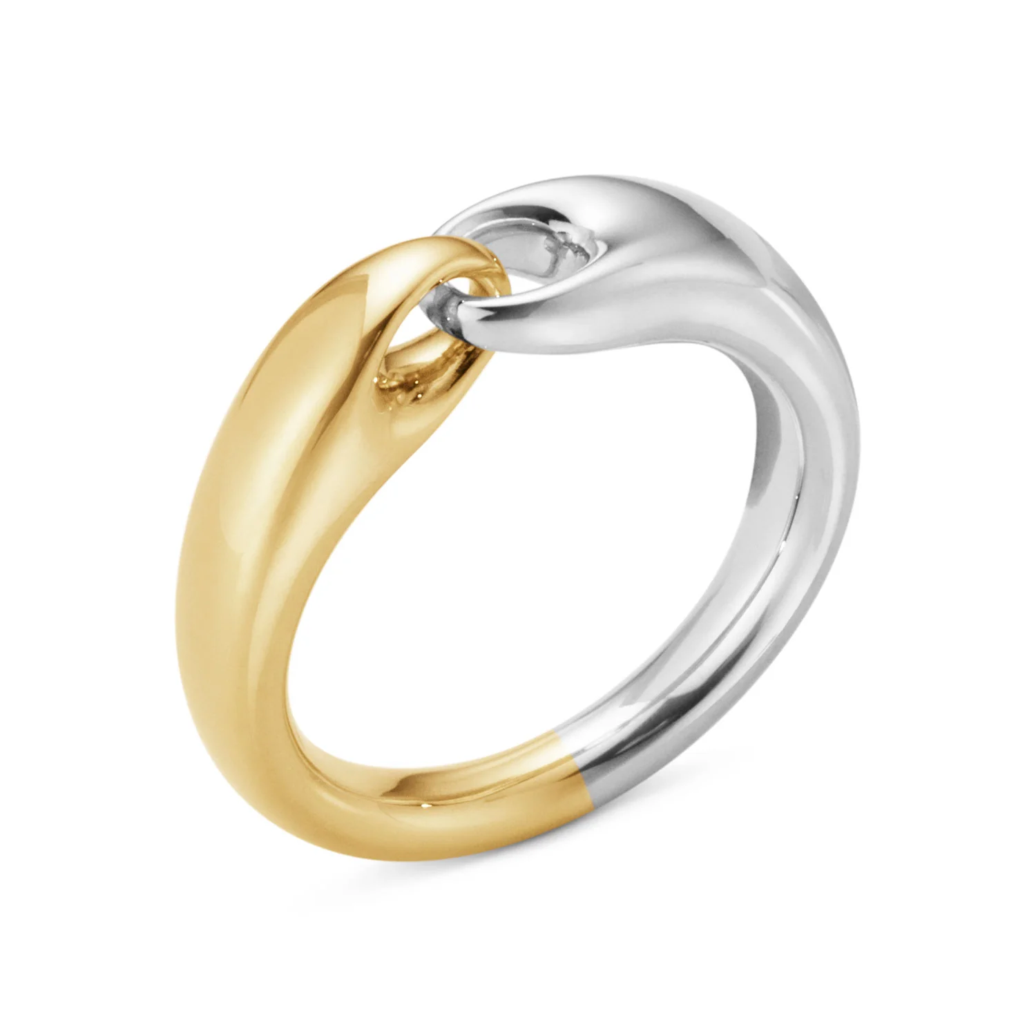 Reflect 18ct Yellow Gold And Silver Small Ring