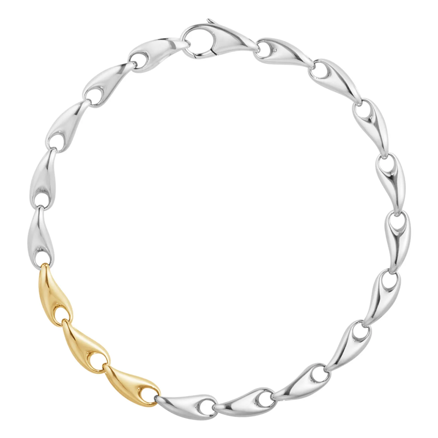 Reflect Sterling Silver And 18ct Yellow Gold Bracelet