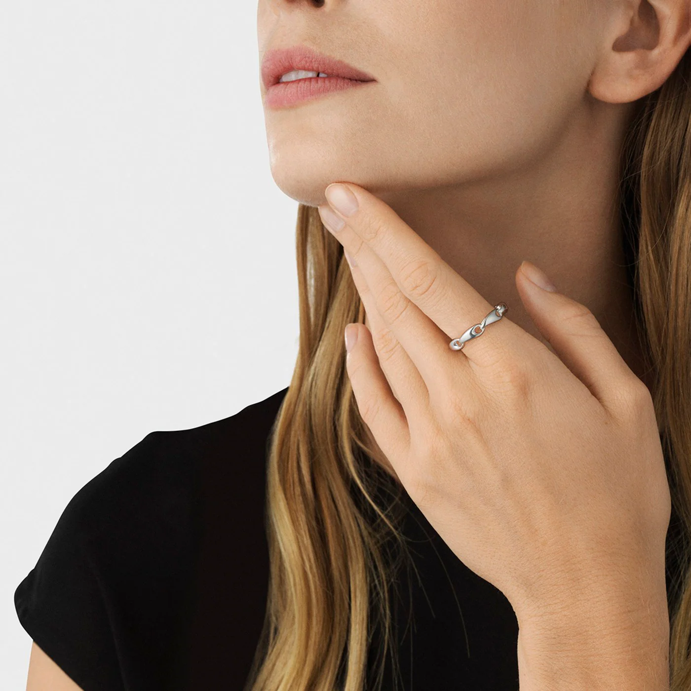 Reflect Sterling Silver Chain Ring - Image 3