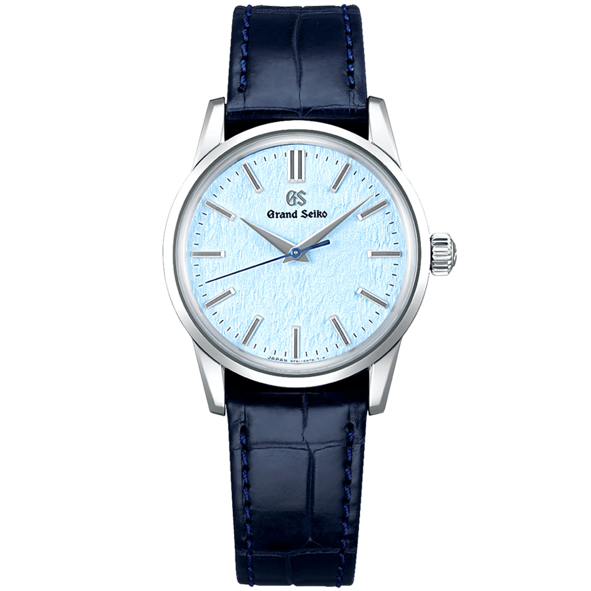 Heritage 34mm 'Skyflake' Blue Dial Ladies Leather Strap Watch