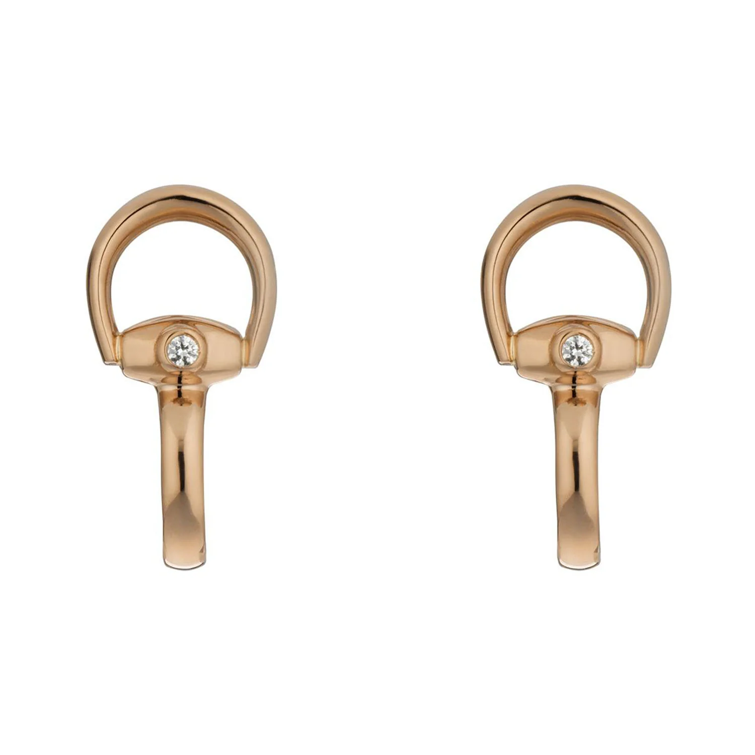 Gucci Horsebit 18ct Rose Gold Diamond Mini Earrings