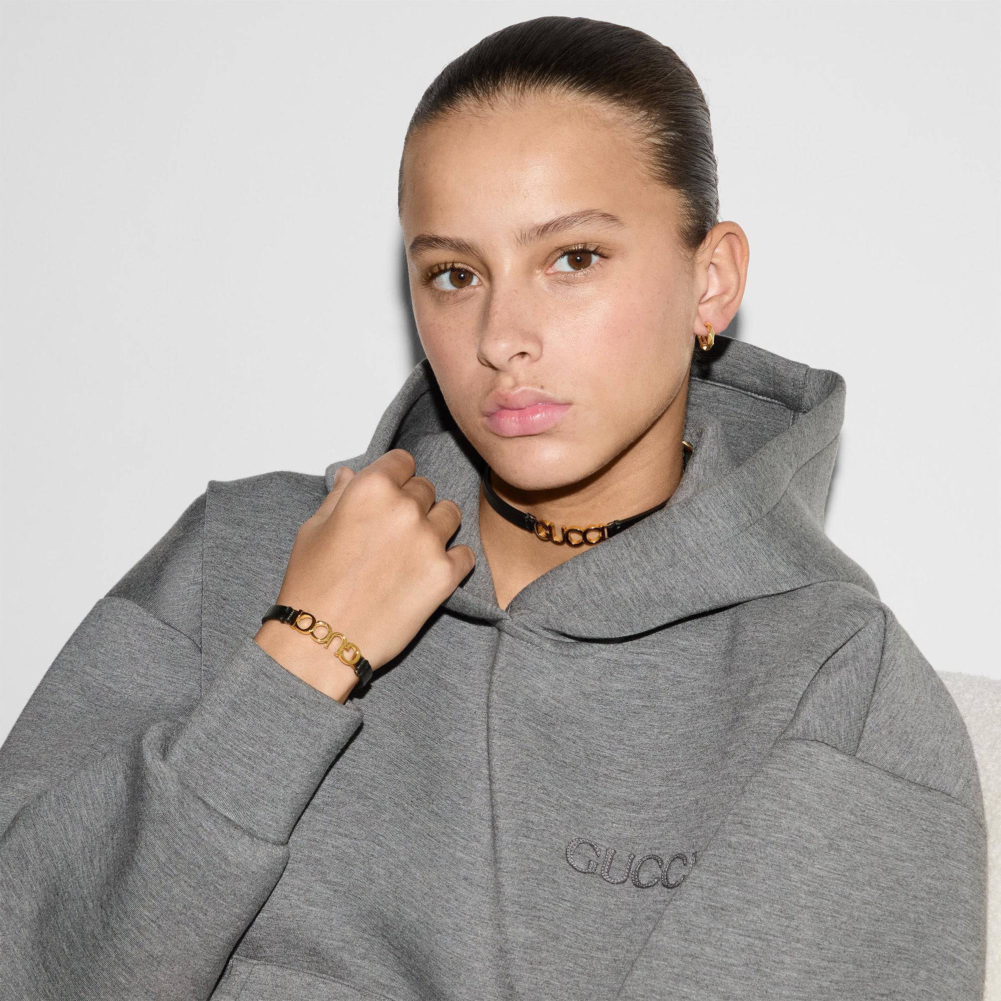 Gucci Link to Love 18ct Yellow Gold Hoop Earrings - Image 2