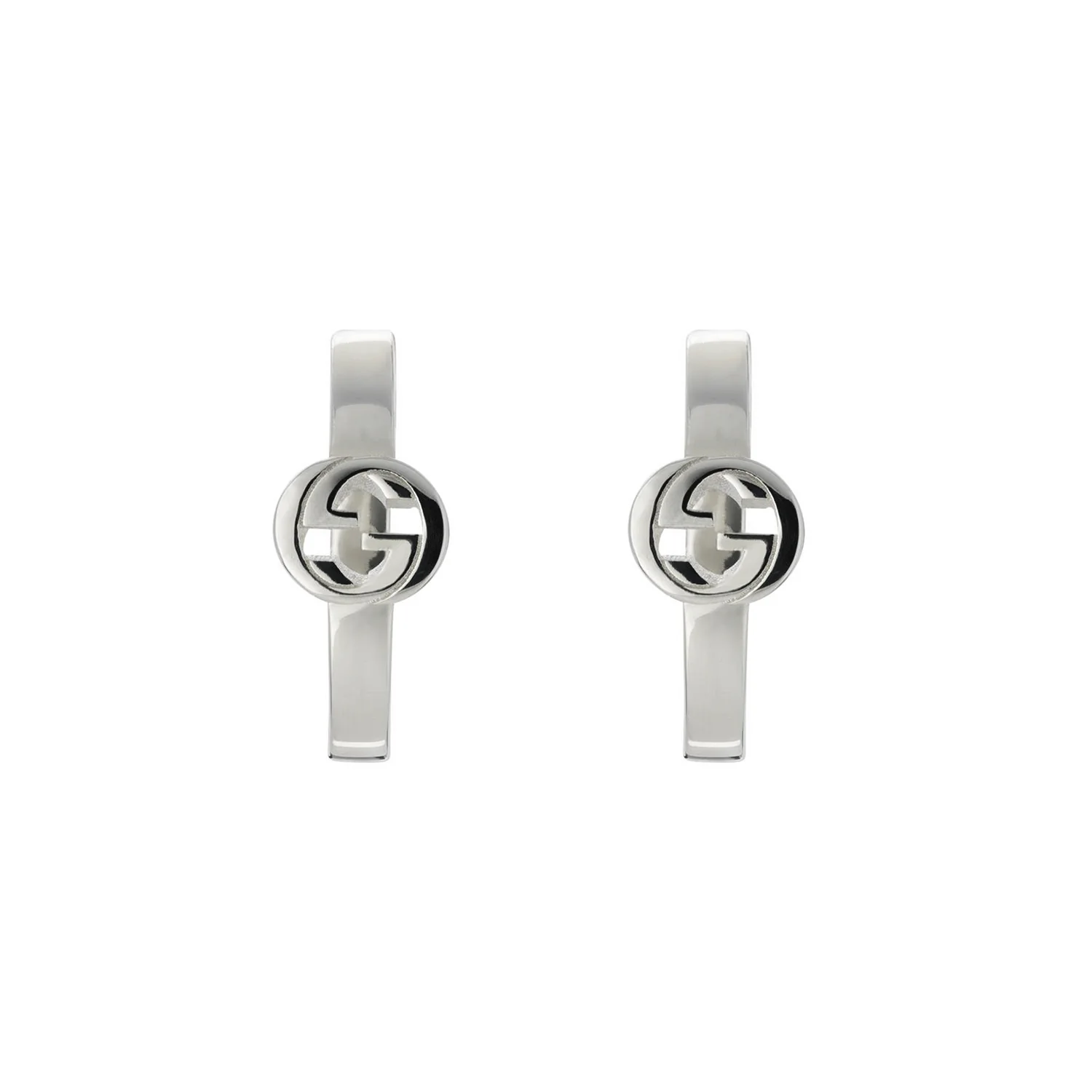 Gucci Interlocking Sterling Silver Large Hoop Earrings