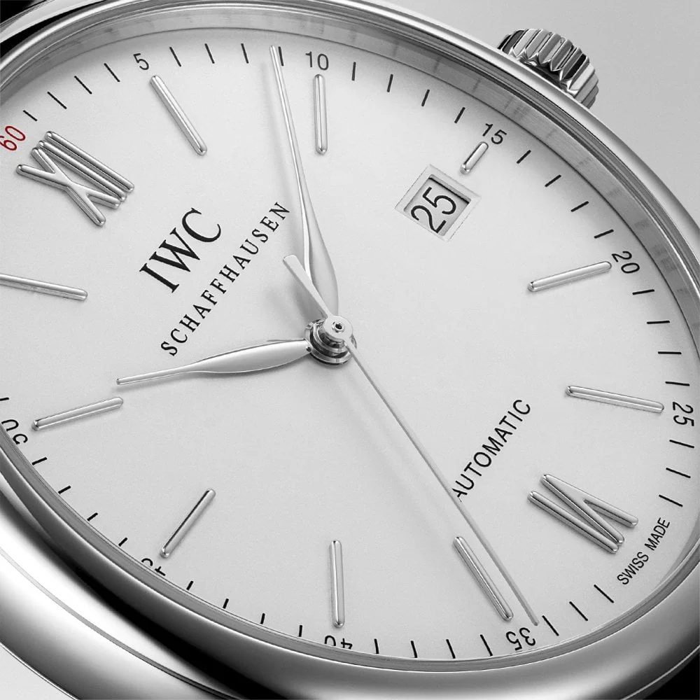 Portofino 40mm Silver Dial Leather Strap Watch - Image 3