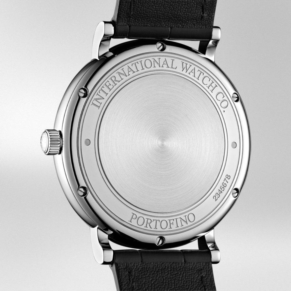 Portofino 40mm Silver Dial Leather Strap Watch - Image 5