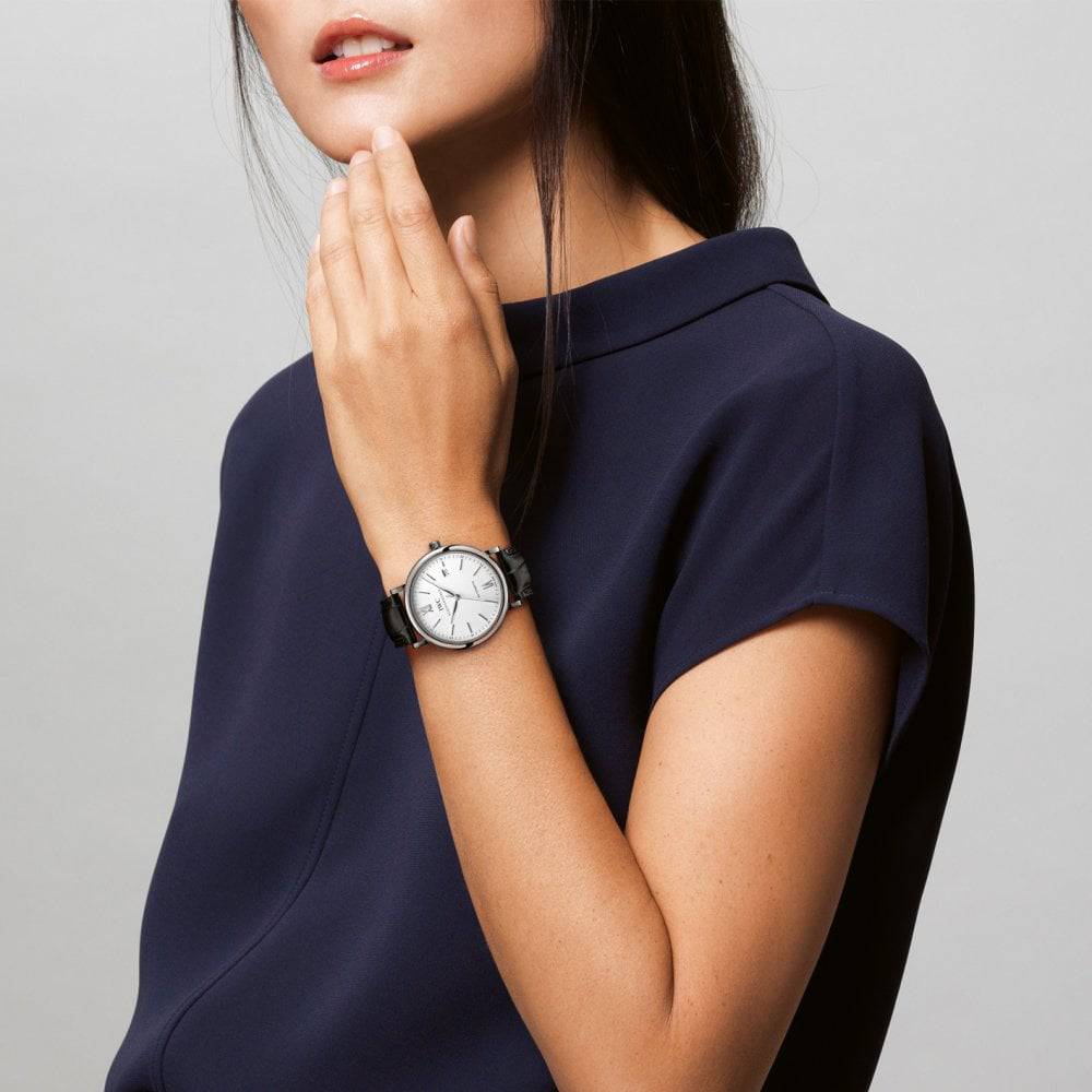 Portofino 40mm Silver Dial Leather Strap Watch - Image 8