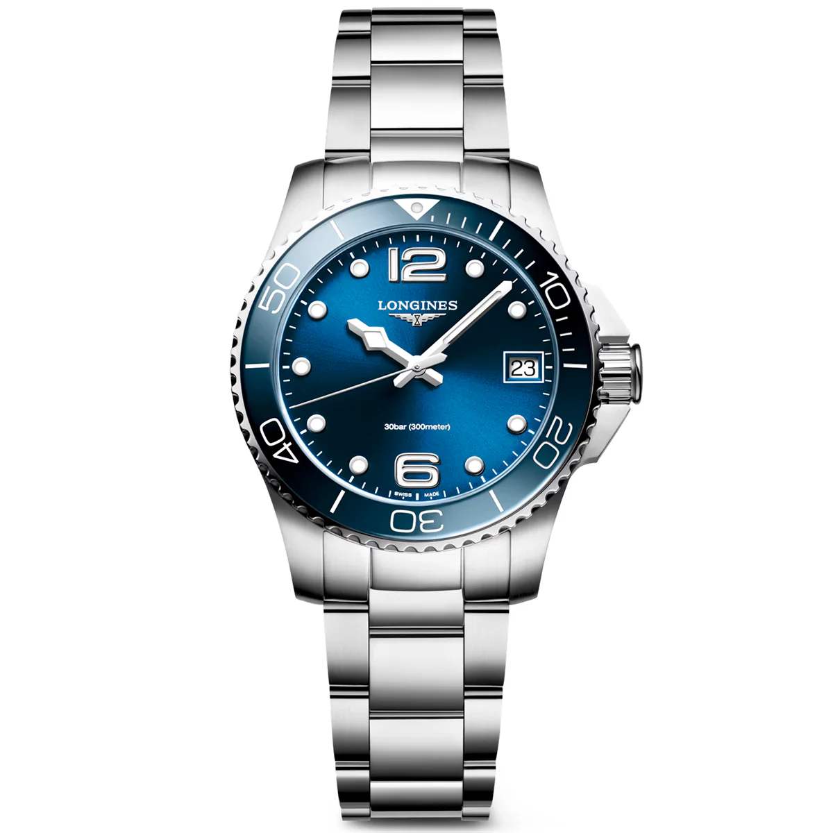 HydroConquest 32mm Blue Dial Ladies Bracelet Watch