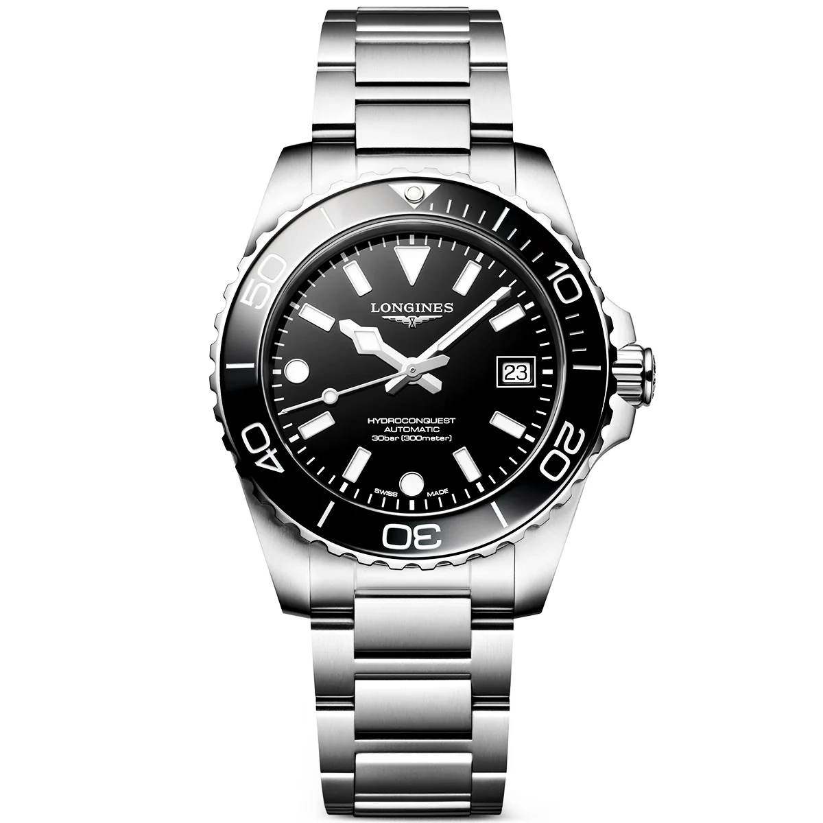 HydroConquest 39mm Black Dial & Ceramic Bezel Automatic Watch