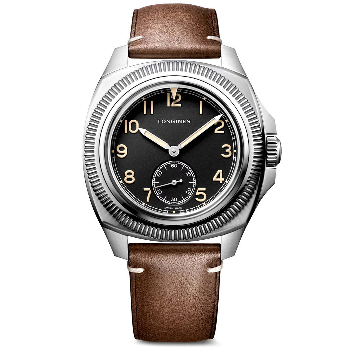 Pilot Majetek 43mm Black Dial Mens Leather Strap Watch