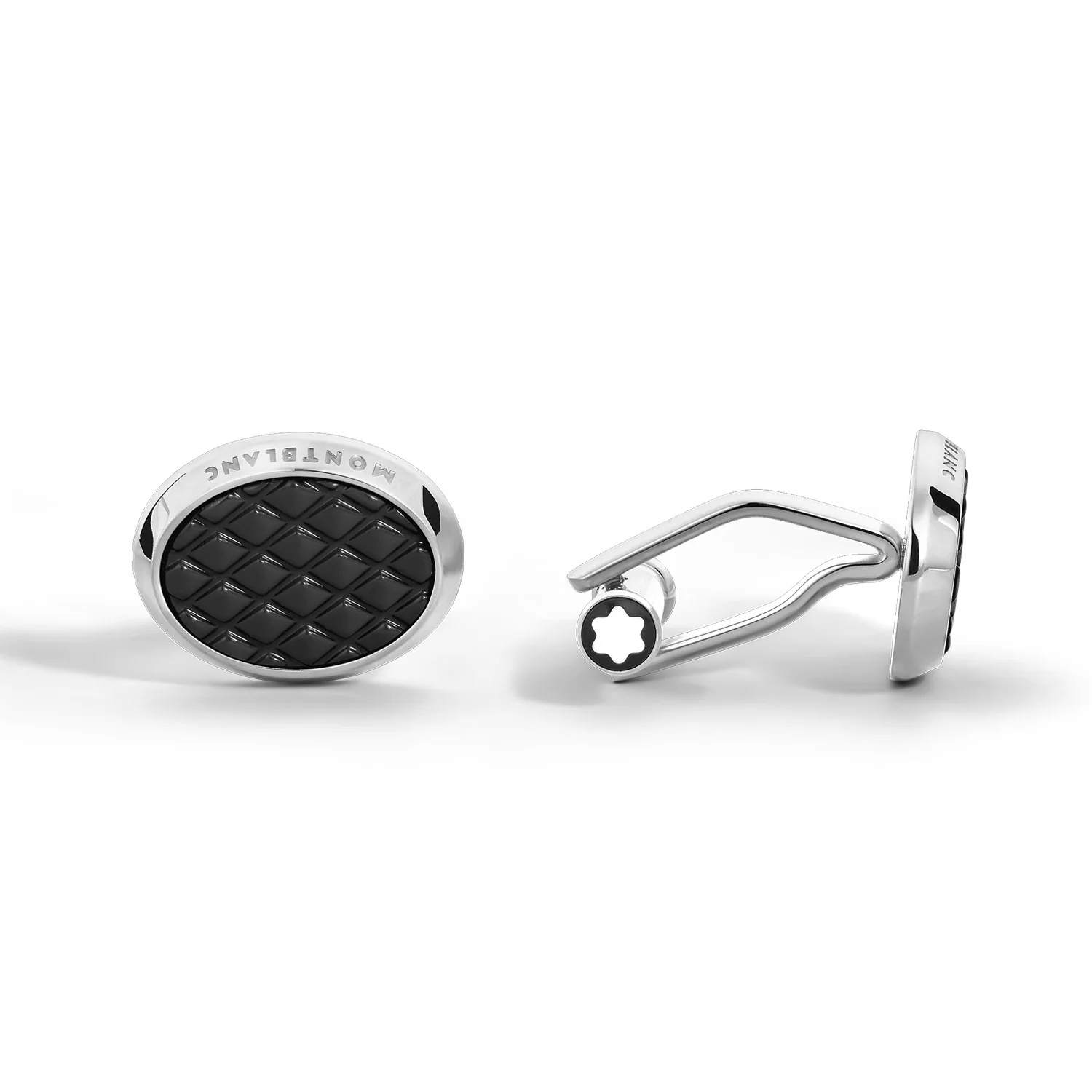 Meisterstück Oval Cufflinks with Geometric Lacquer Inlay