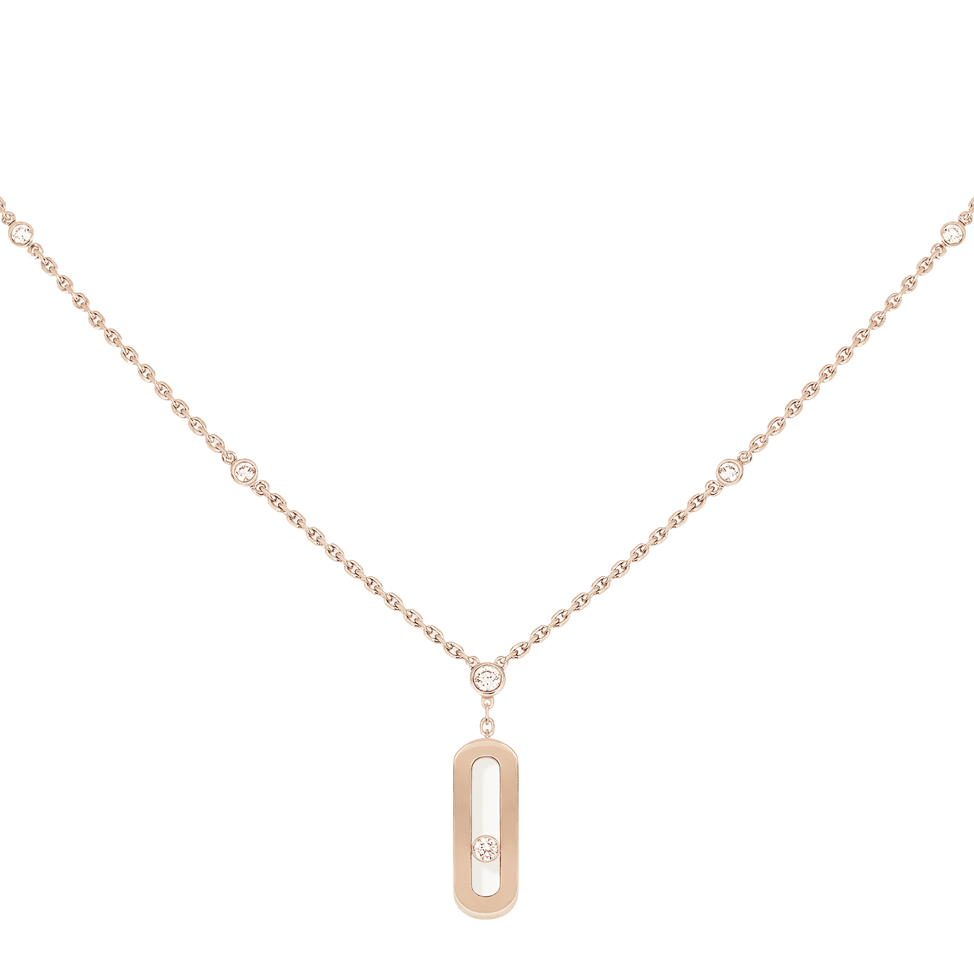Move Uno Long Necklace 18ct Pink Gold