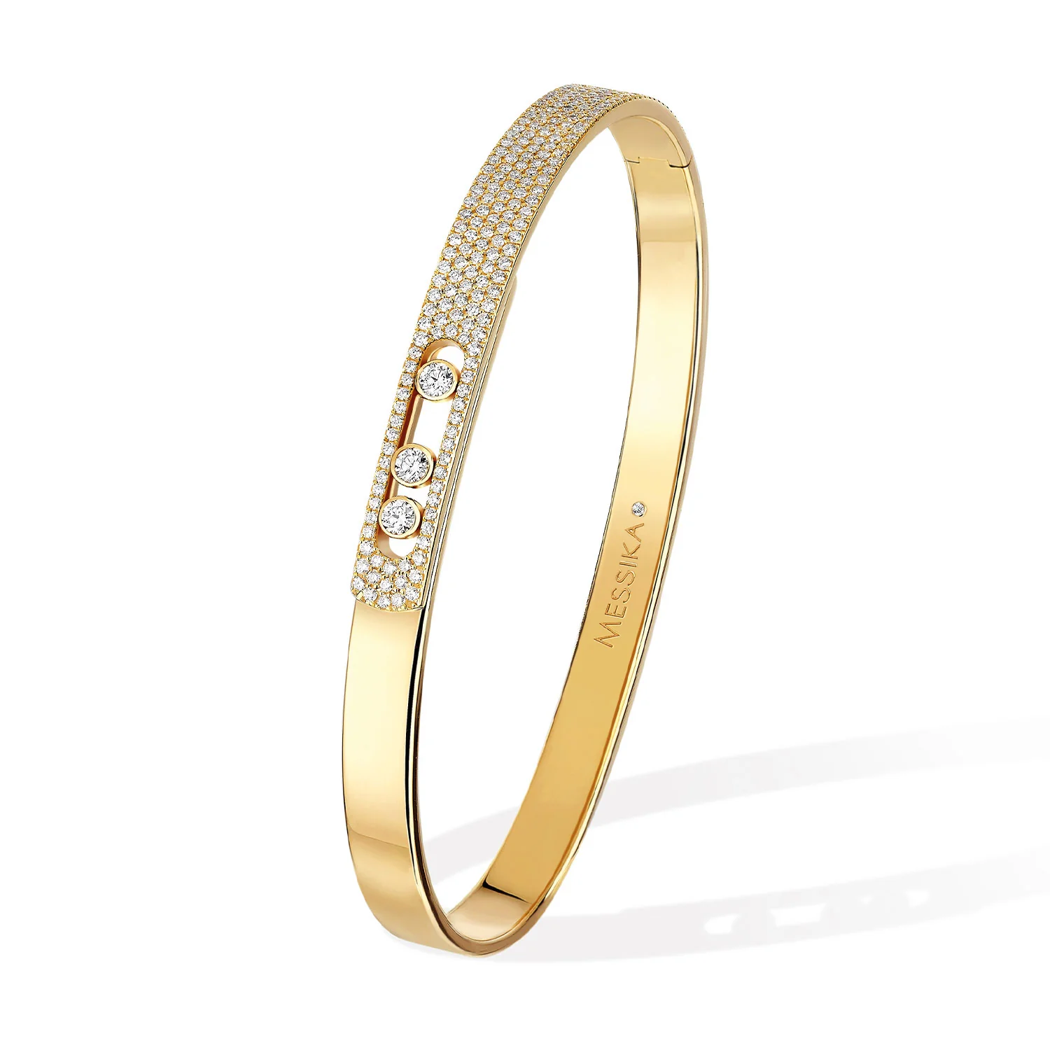Move Noa 18ct Yellow Gold Pave Diamond Set Bangle