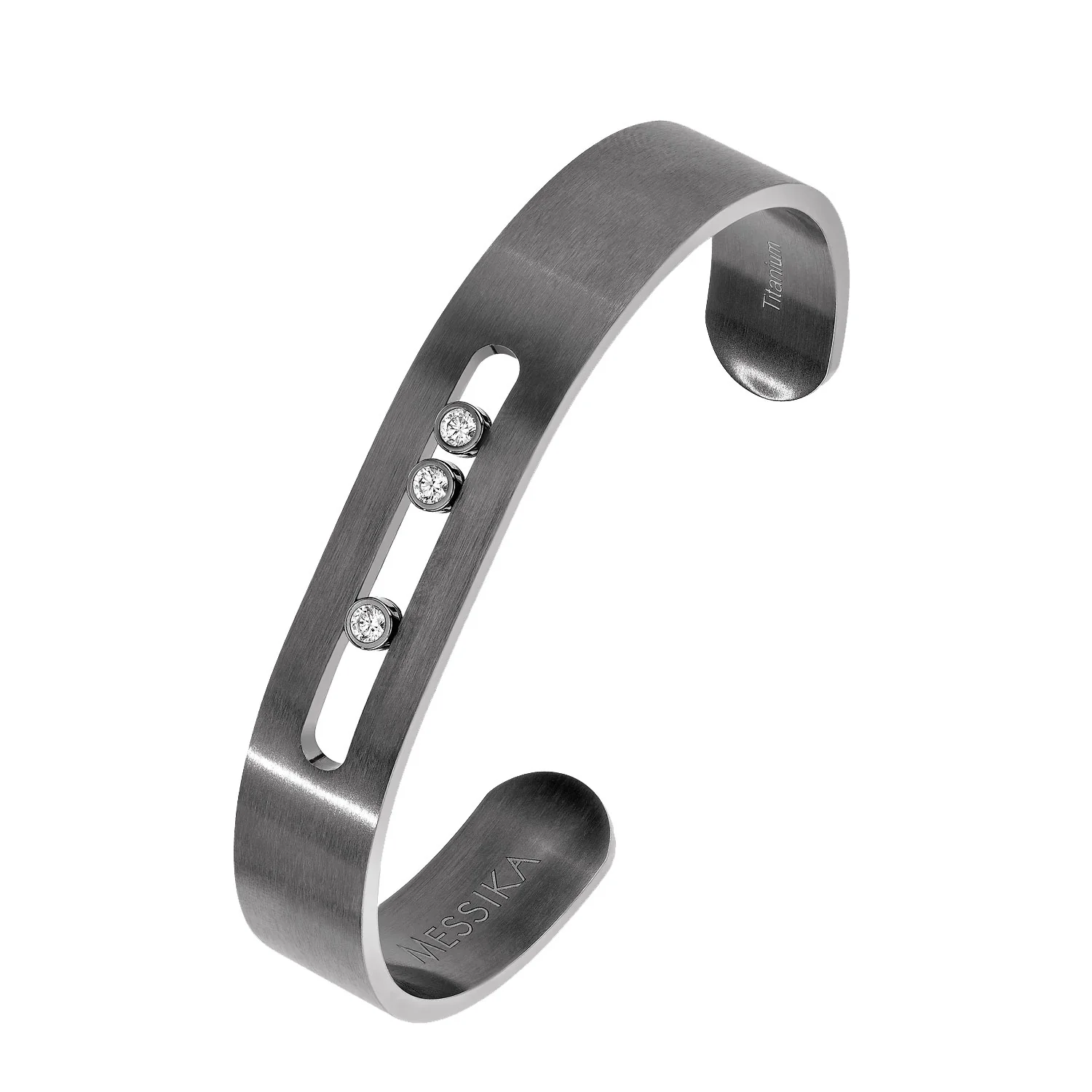Move Titanium Graphite & Diamond Bangle