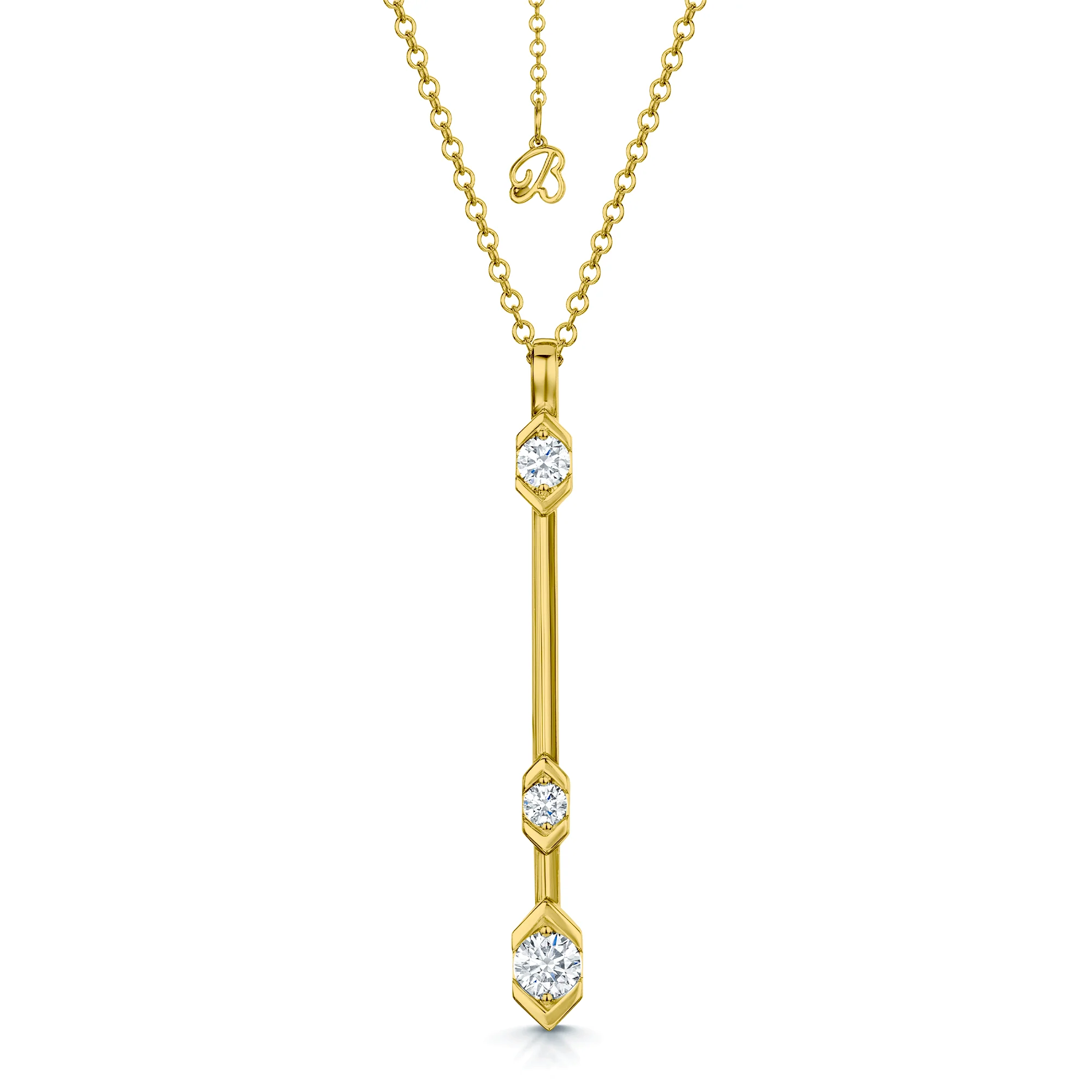Nouveau Collection 18ct Yellow Gold Diamond Fancy Drop Pendant