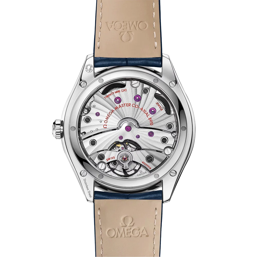 De Ville Tresor 40mm Blue Silk Dial Diamond Set Strap Watch - Image 3