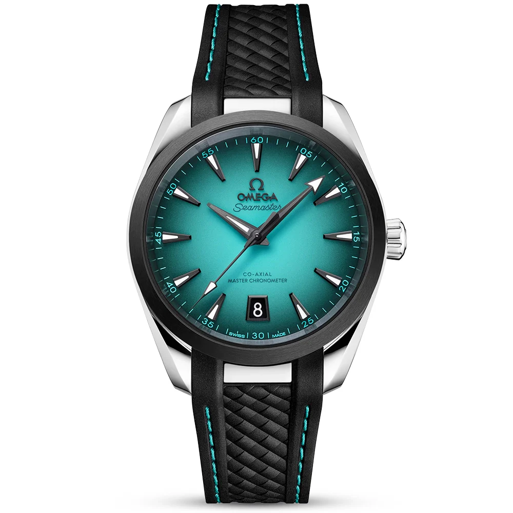 Seamaster Aqua Terra 38mm Turquoise Gradient Dial Rubber Strap Watch