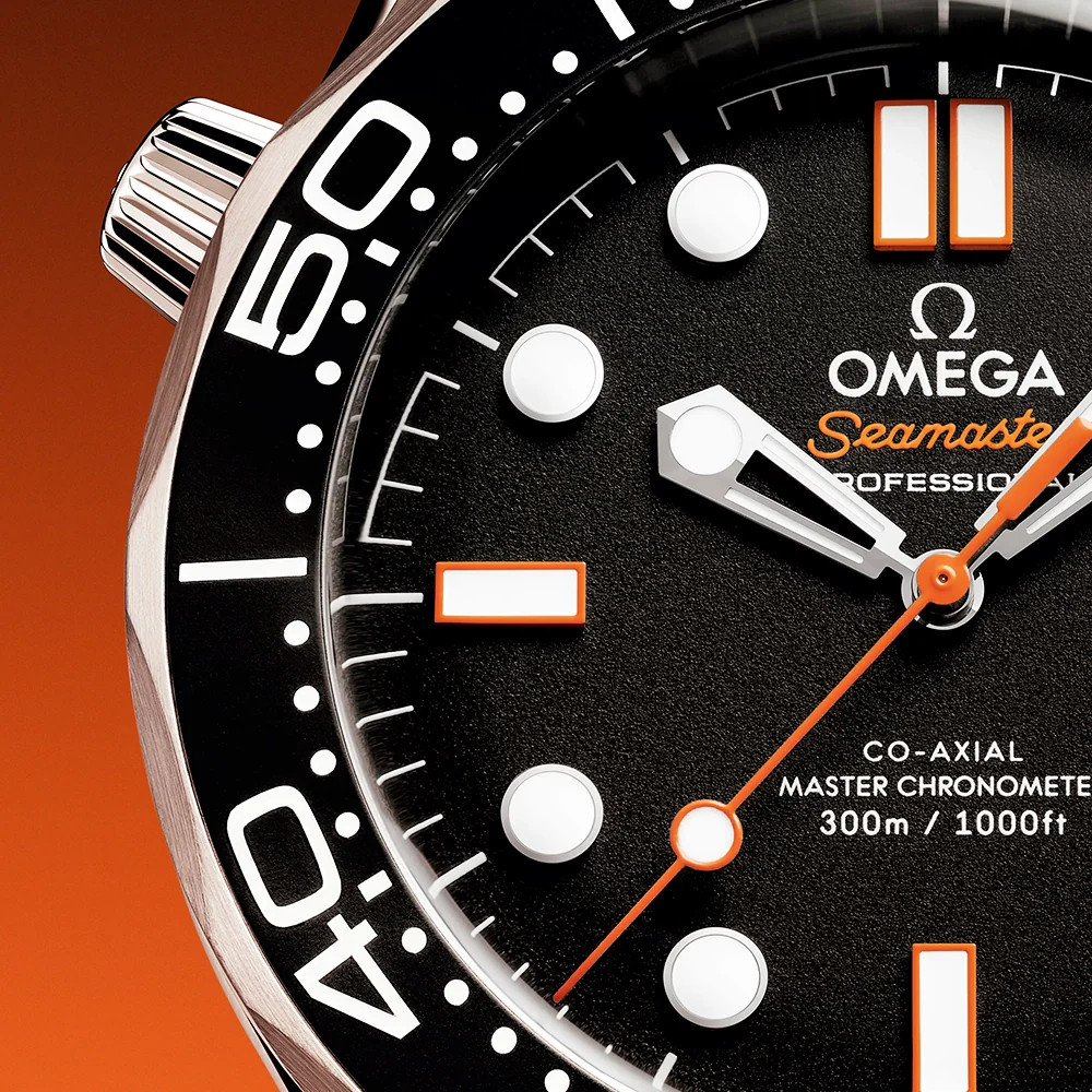 Seamaster Diver 300m 42mm Black & Orange Dial Mesh Bracelet Watch - Image 4
