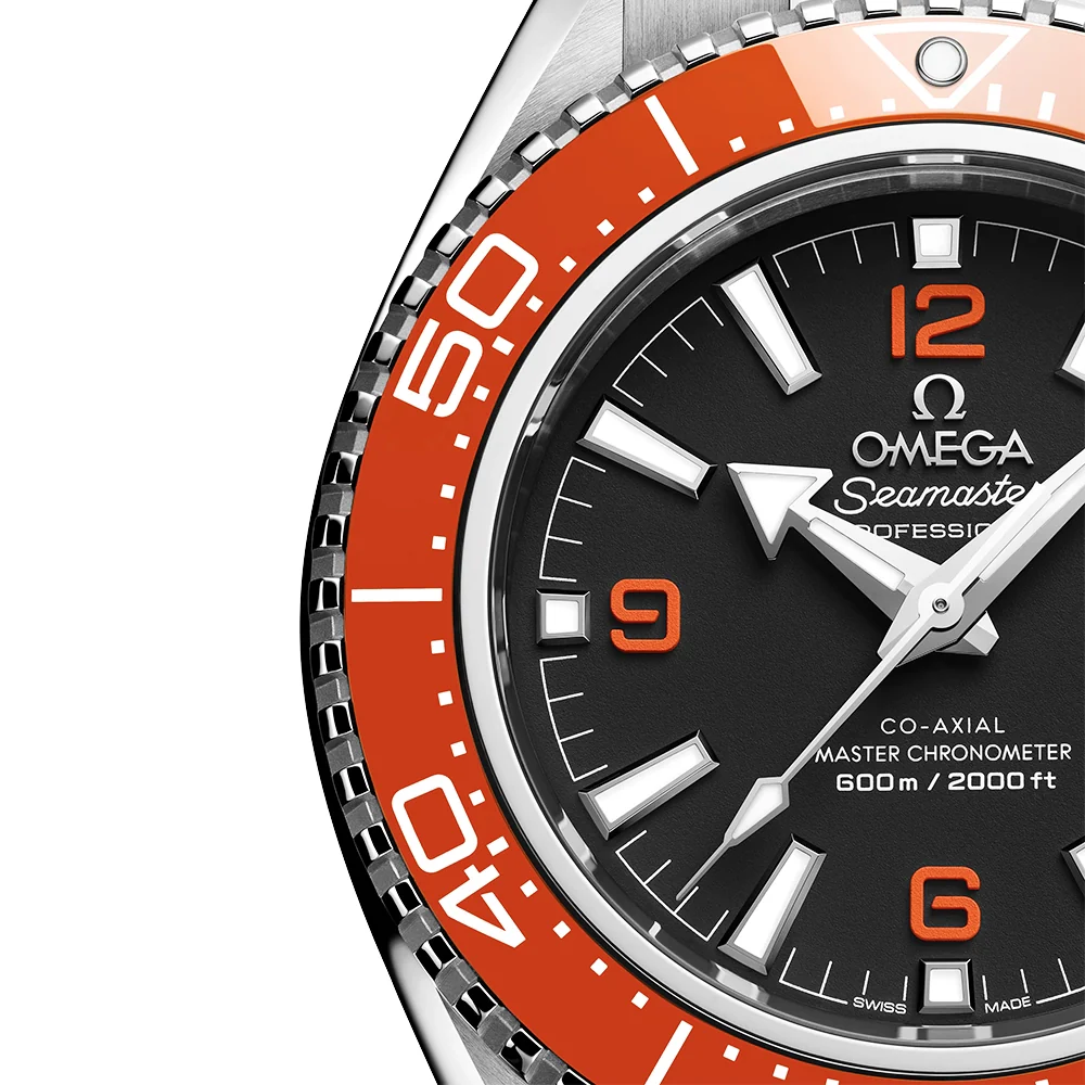Seamaster Planet Ocean 600m 42mm Black Dial & Orange Bezel Strap Watch - Image 3