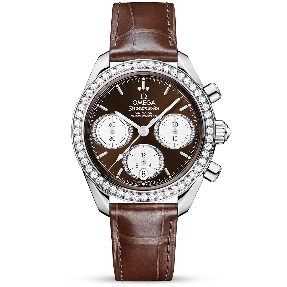 Speedmaster 38mm Brown Dial & Diamond Set Chronograph Watch