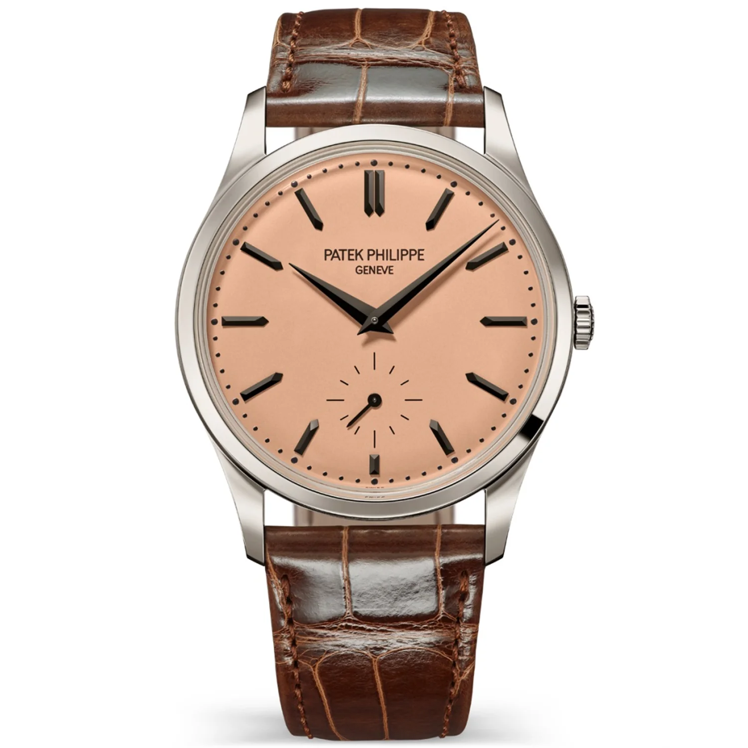 Calatrava 38mm Platinum Rose-Gilt Opaline Dial Manual-Wind Watch