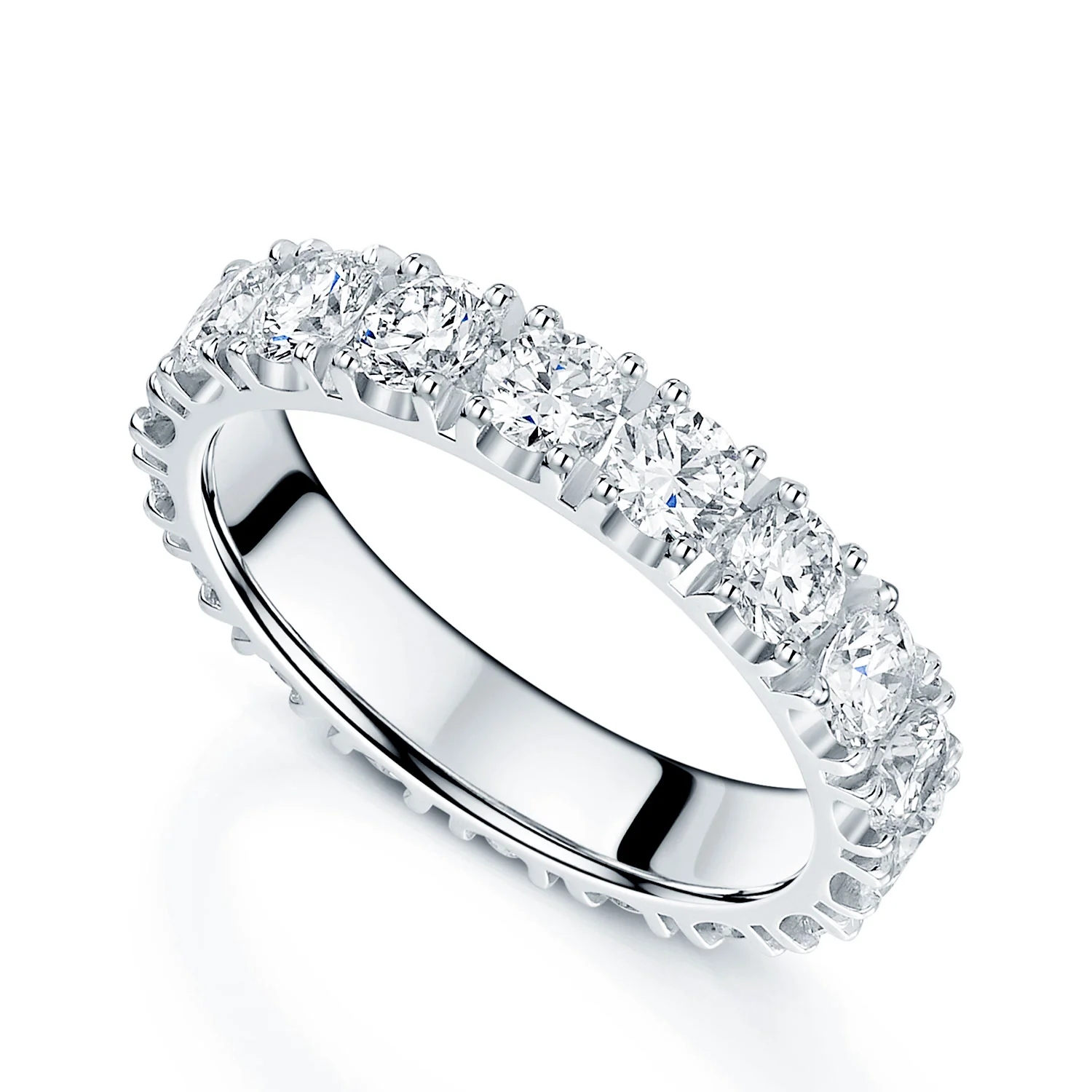 Platinum and Round Brilliant Cut Diamond Full Eternity Ring