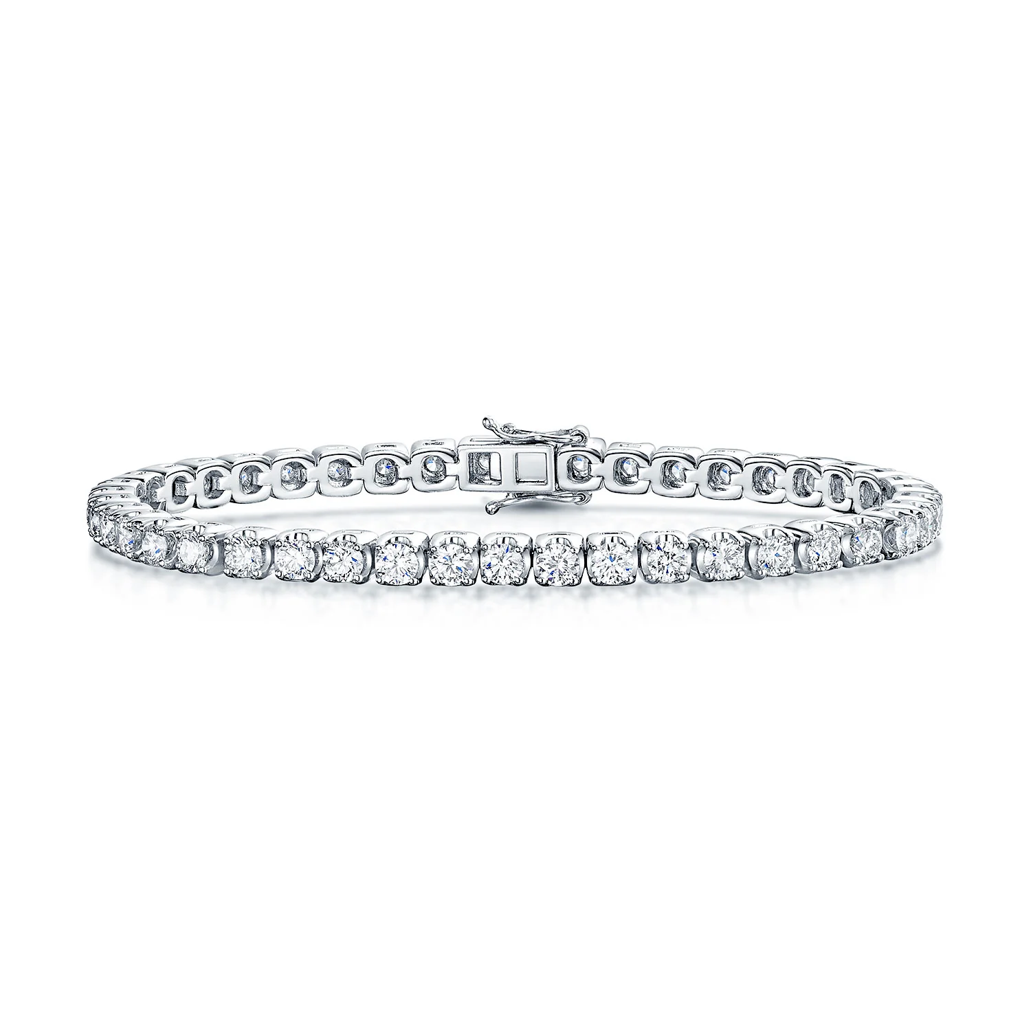 Platinum Round Brilliant Cut Diamond 6.00ct Tennis Bracelet