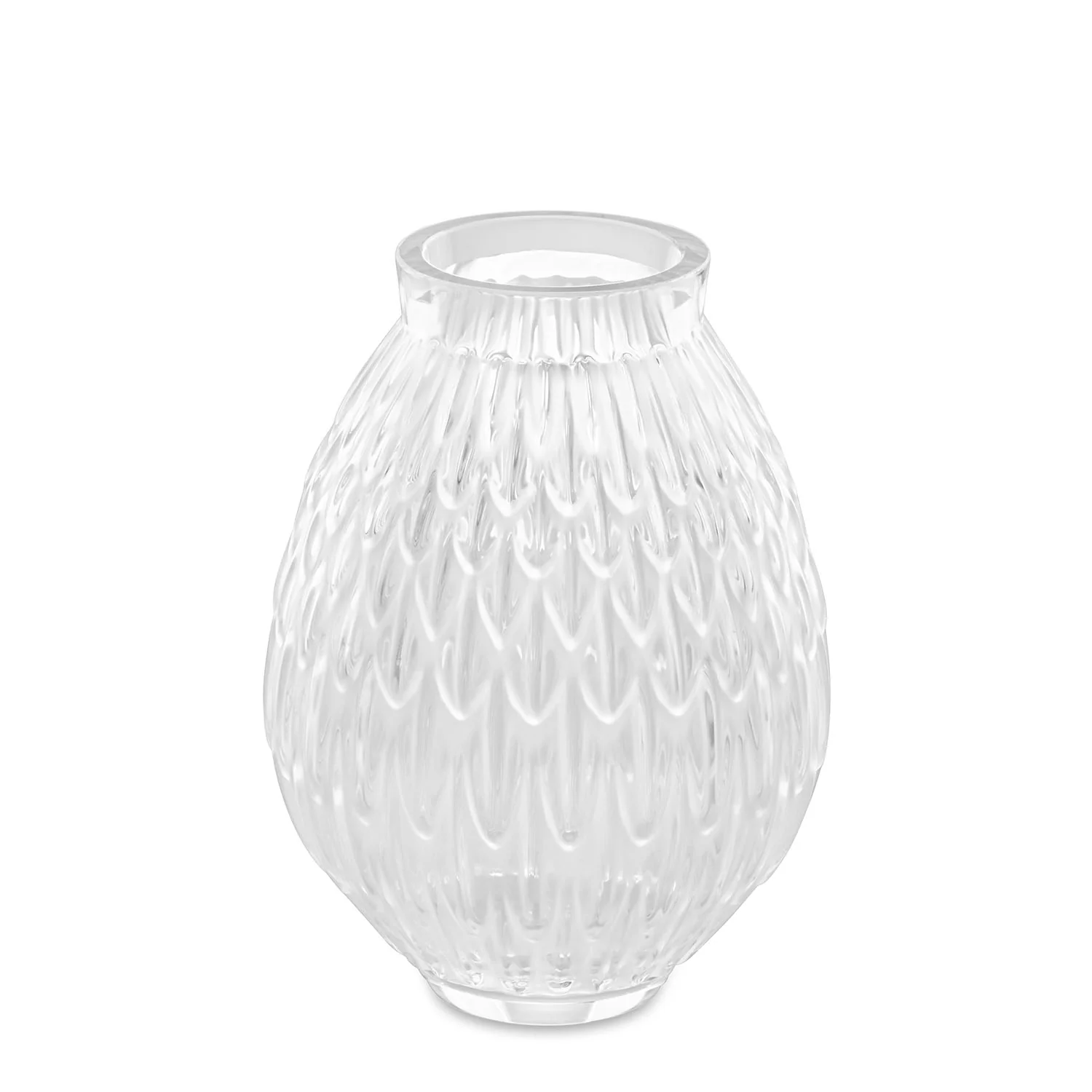 Plumes Small Clear Crystal Vase