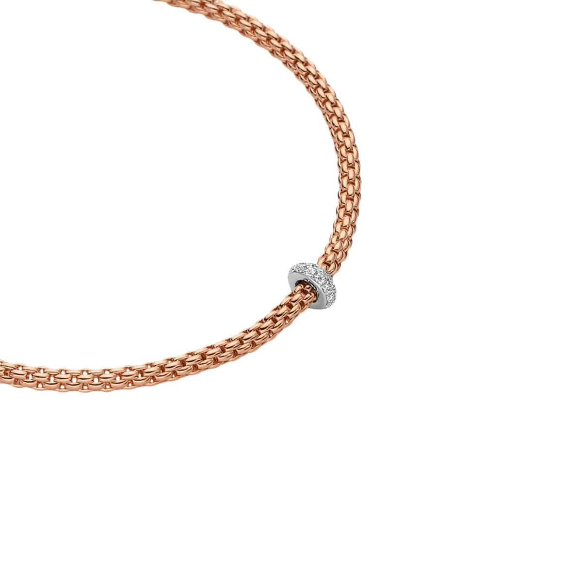 Prima 18ct Rose Gold Necklace With Diamond Set Rondel - Image 2
