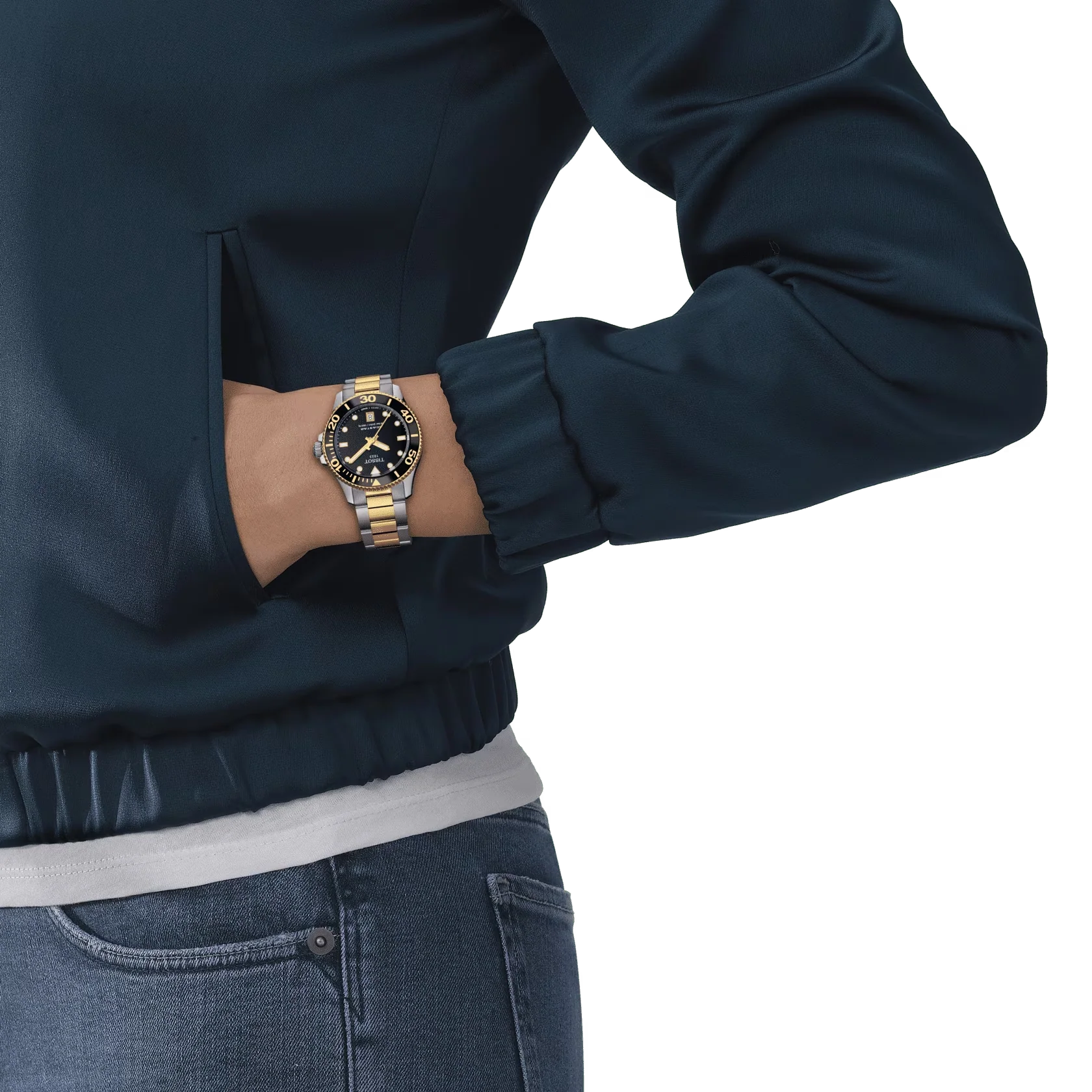 Seastar 1000 36mm Quartz Steel and Yellow Gold Bracelet Watch - Image 2
