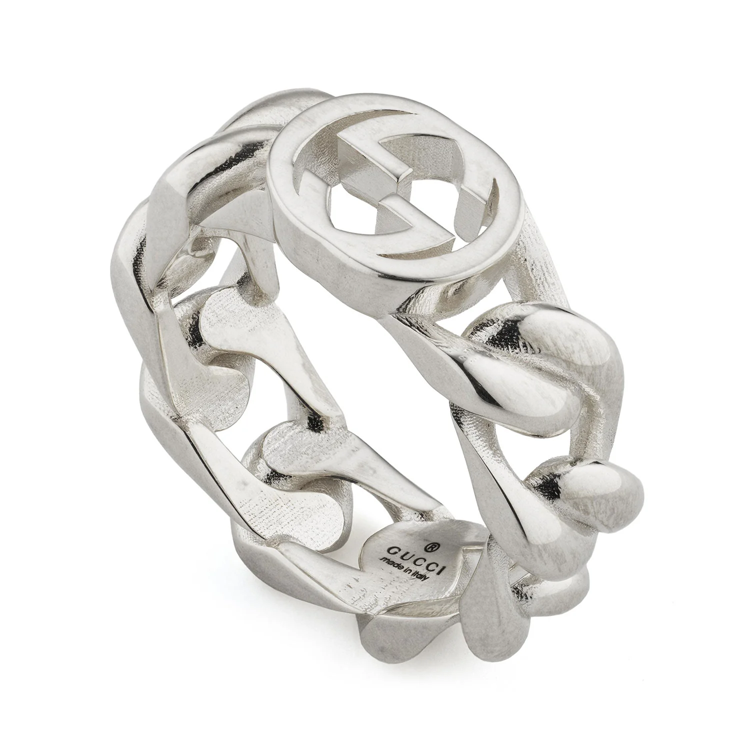 Sterling Silver Interlocking Chain Link 7mm Ring