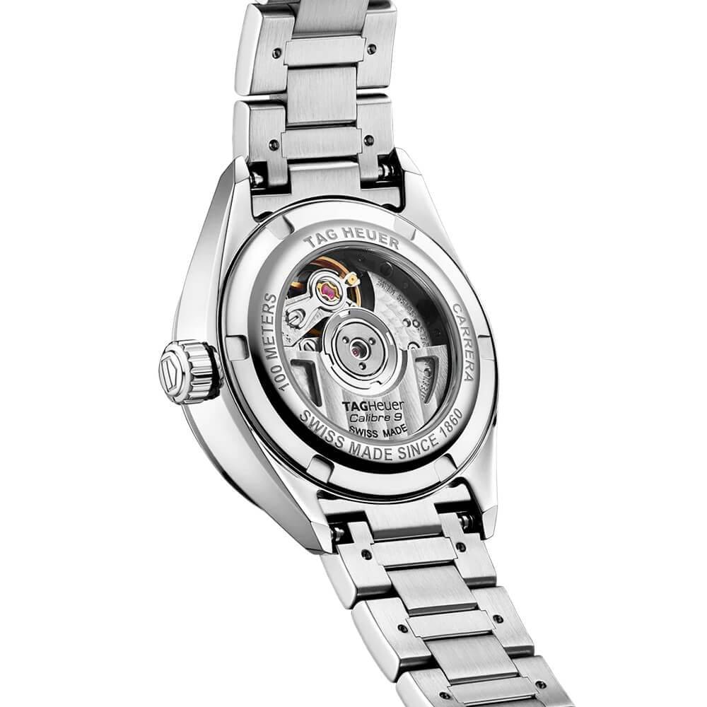 Carrera 29mm Blue Sunray Diamond Dial Ladies Automatic Bracelet Watch - Image 4
