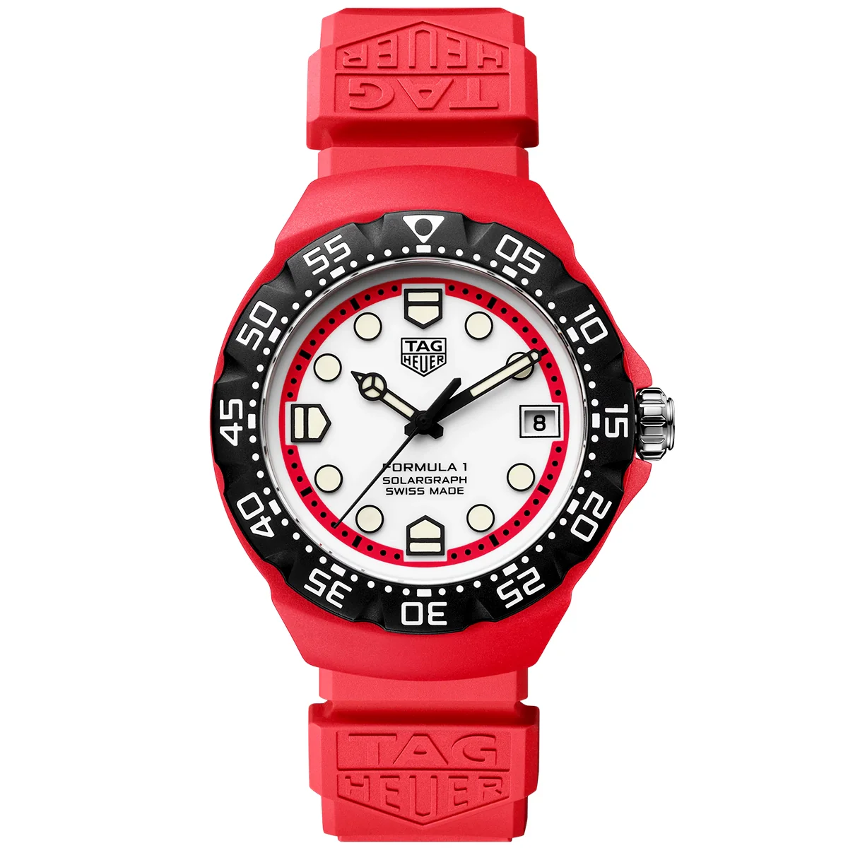 Formula 1 Solargraph 38mm White Dial Red Polylight Watch