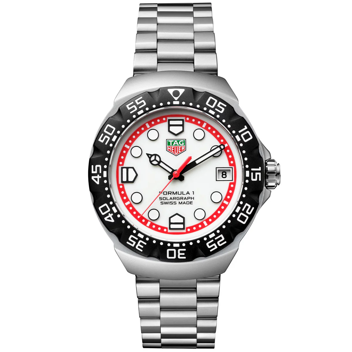 Formula 1 Solargraph 38mm White Dial Mens Bracelet Watch