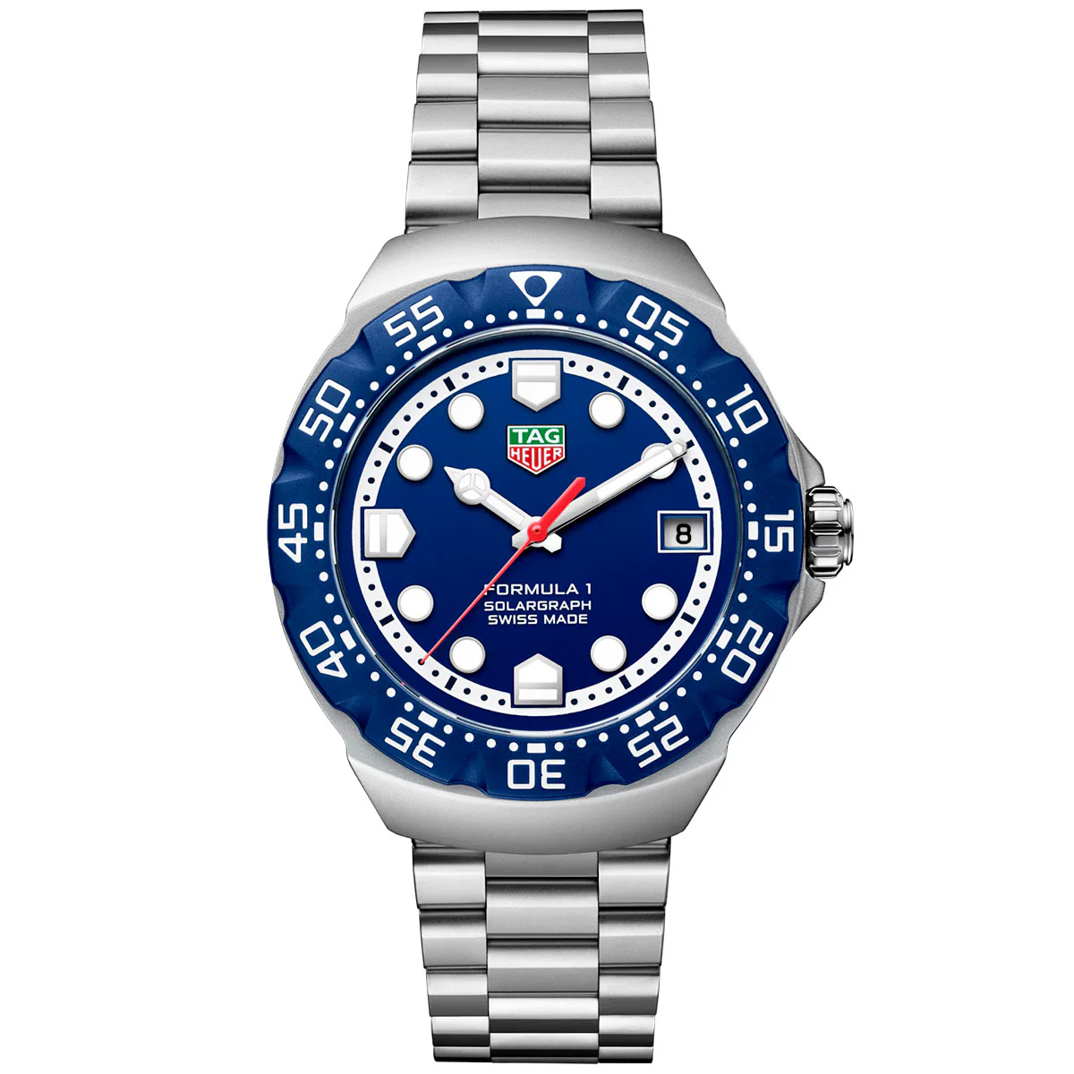 Formula 1 Solargraph 38mm Blue Dial Mens Bracelet Watch