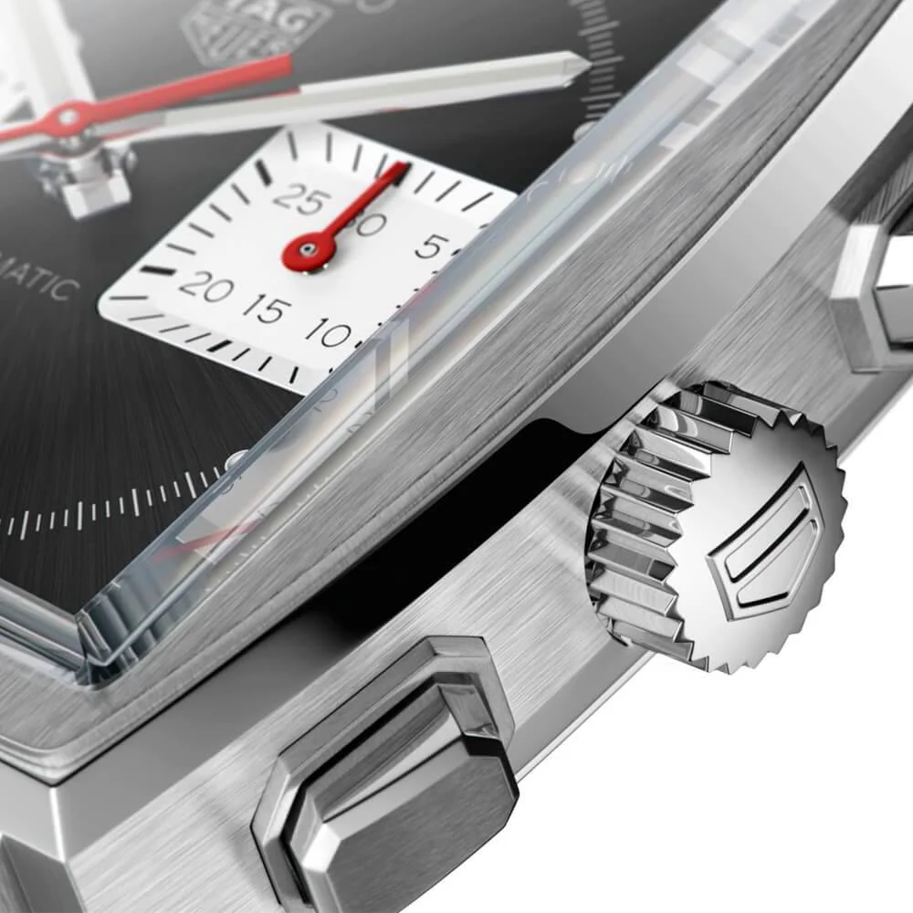 Monaco 39mm Automatic Chronograph Black Dial Strap Watch - Image 4