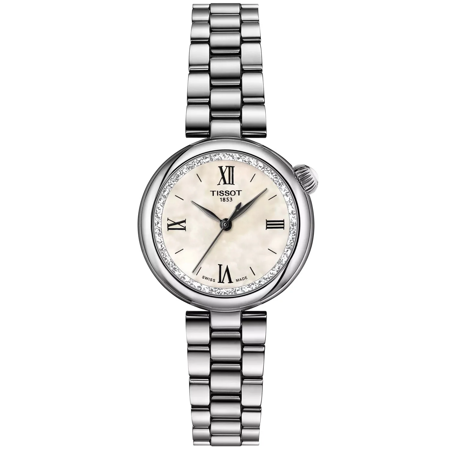 Desir Small Ladies 28mm Steel Pearl Dial Bracelet Watch