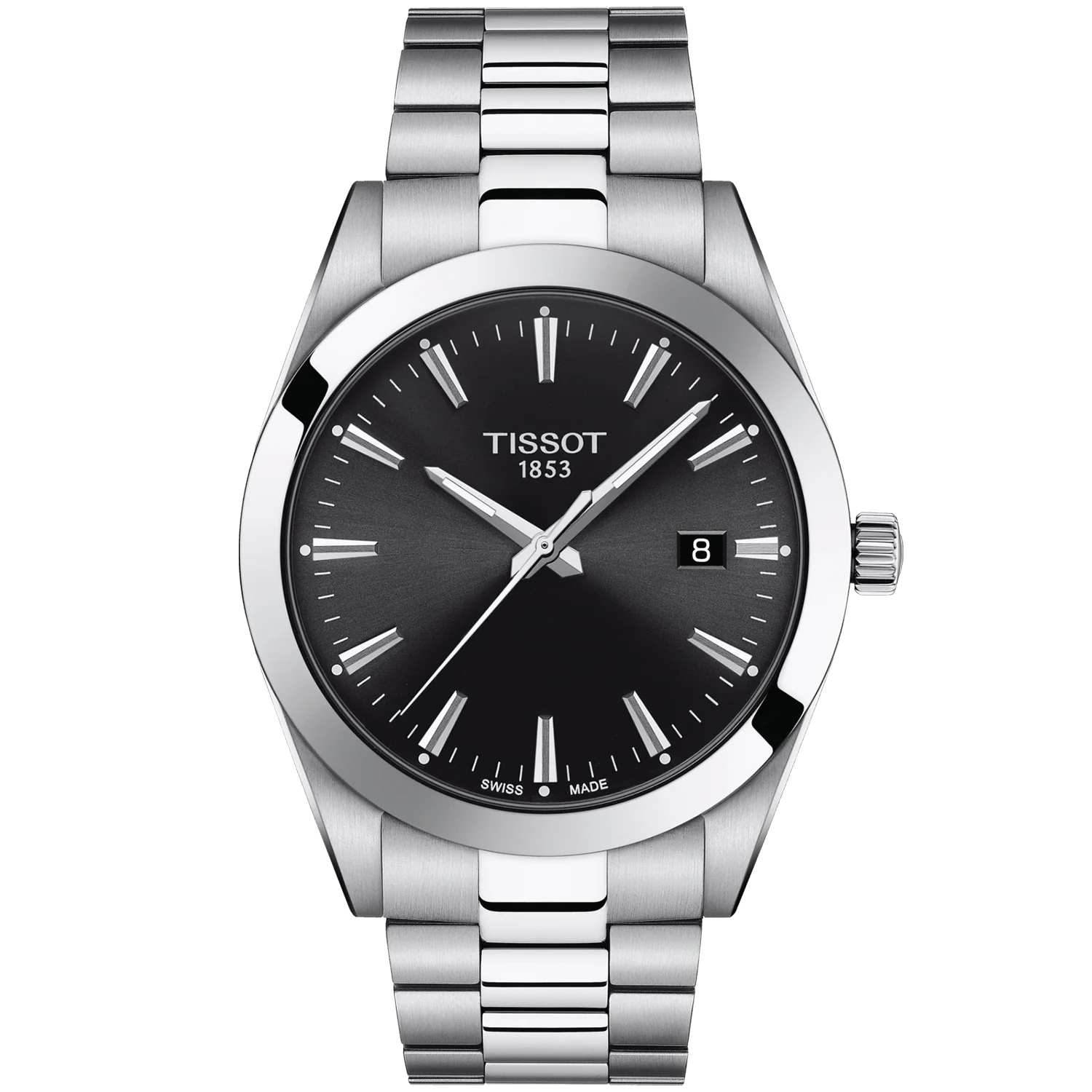 Gentleman Steel 40mm Black Dial Quartz Bracelet Watch