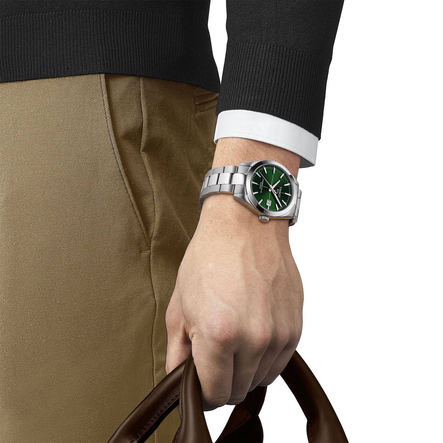 Gentleman Steel 40mm Green Dial Automatic Bracelet Watch - Image 2