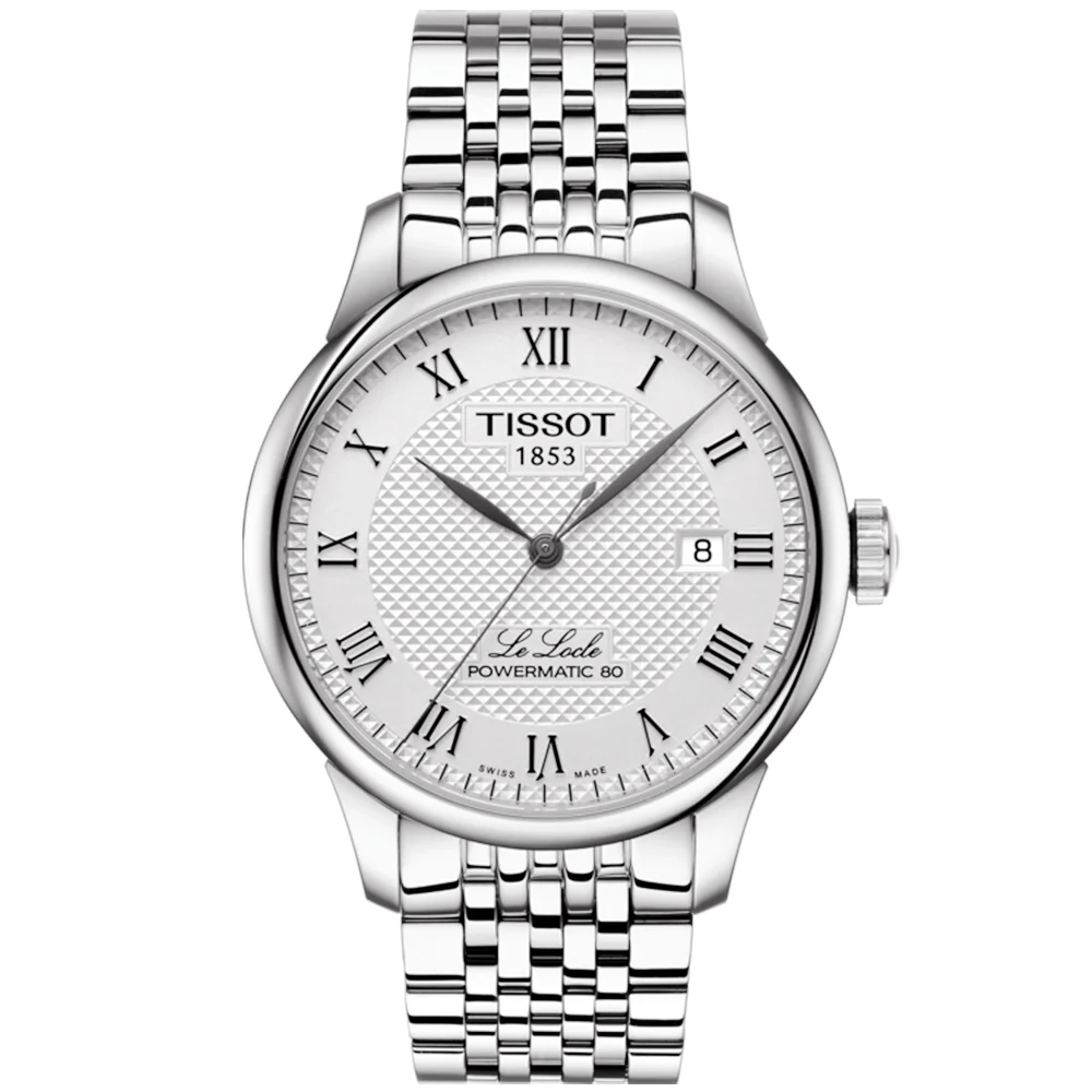 Le Locle 39mm Silver Guilloche Dial Automatic Bracelet Watch