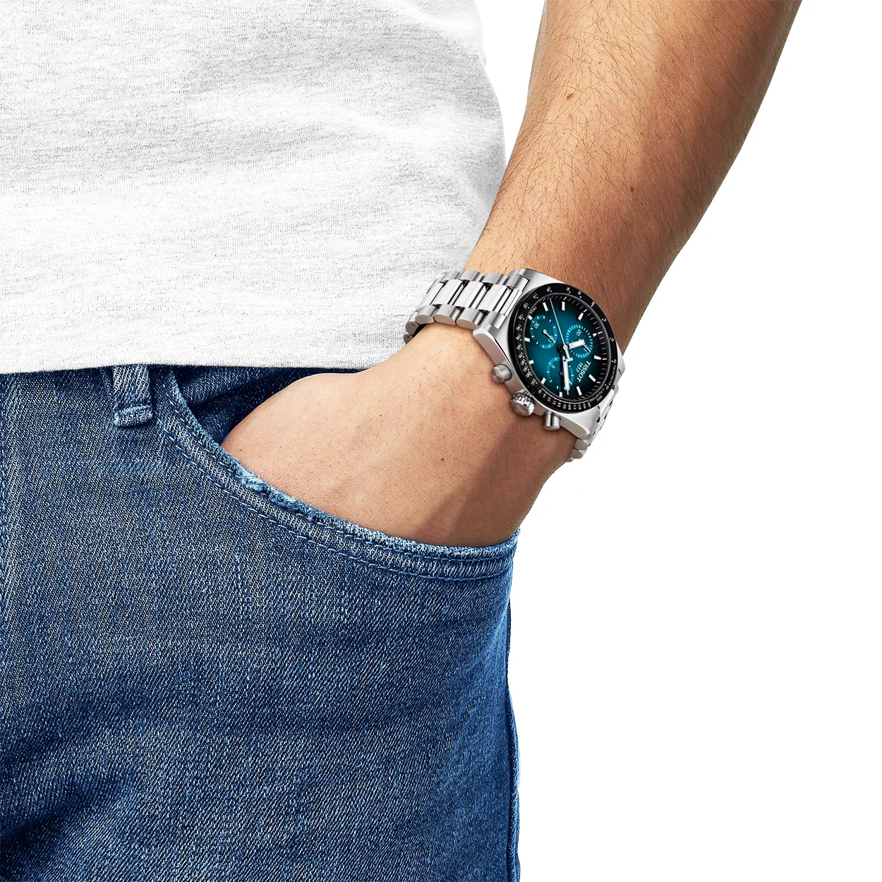 PR516 40mm Blue-Black Gradient Dial Mens Chronograph Watch - Image 2