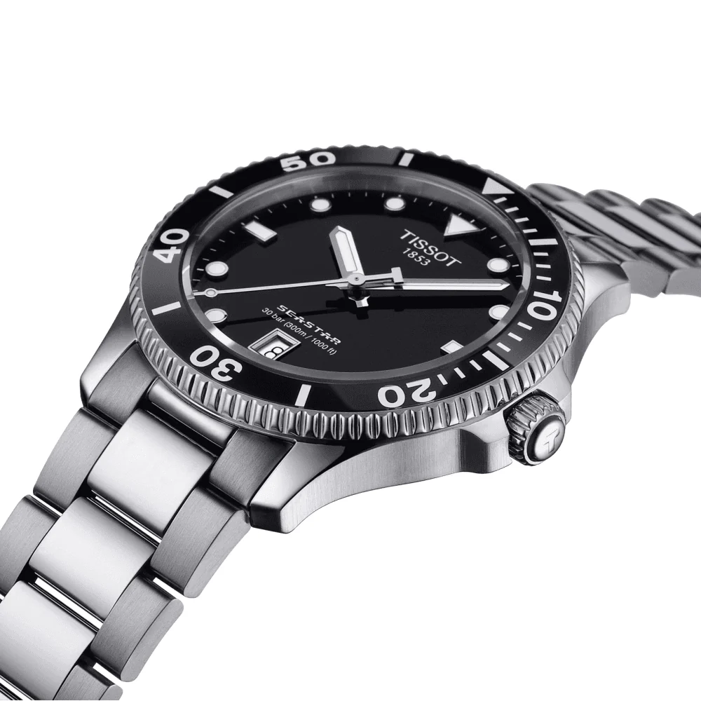 Seastar 1000 40mm Black Dial & Bezel Quartz Bracelet Watch - Image 3