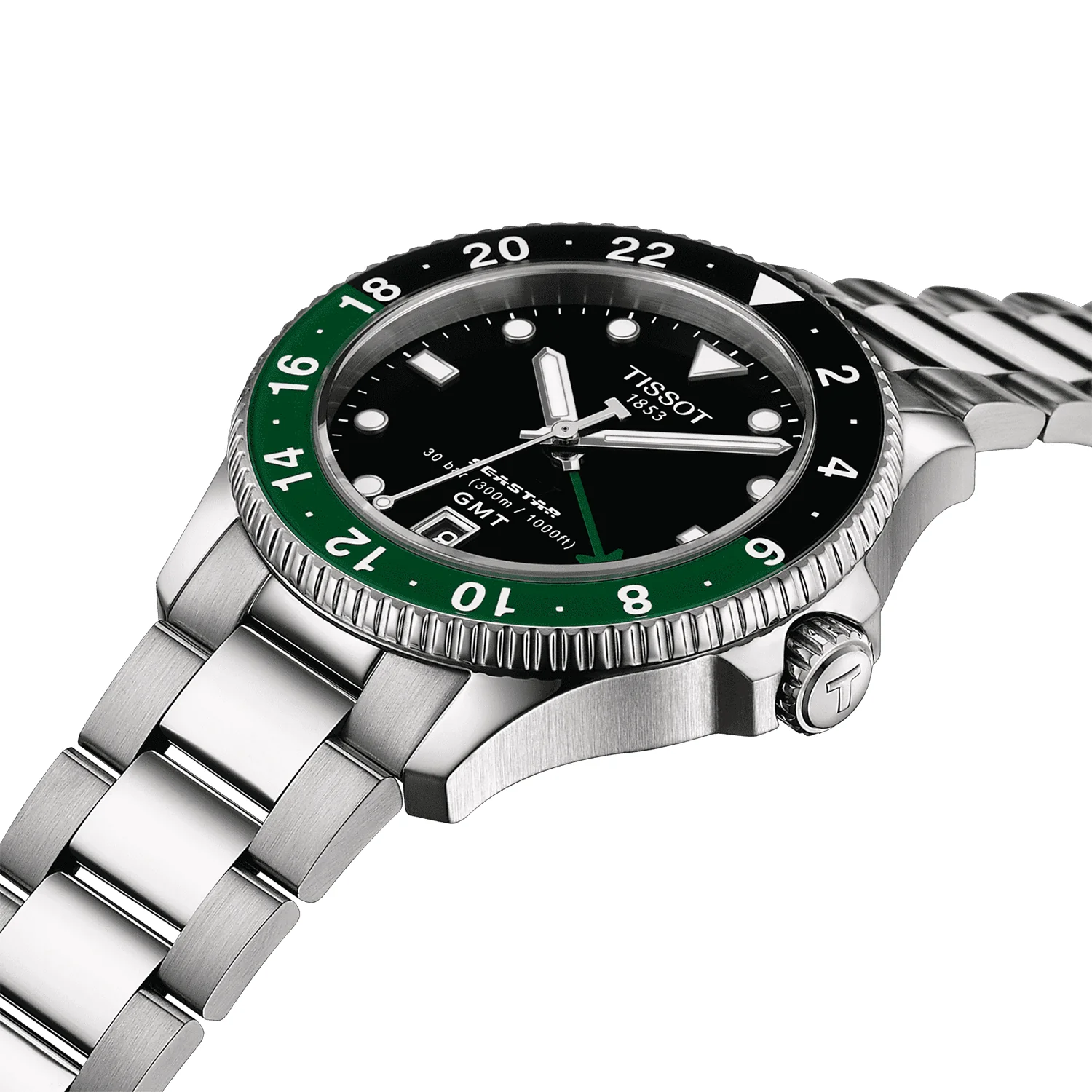 Seastar 1000 40mm Steel Black and Green Quartz Bracelet Watch - Image 3