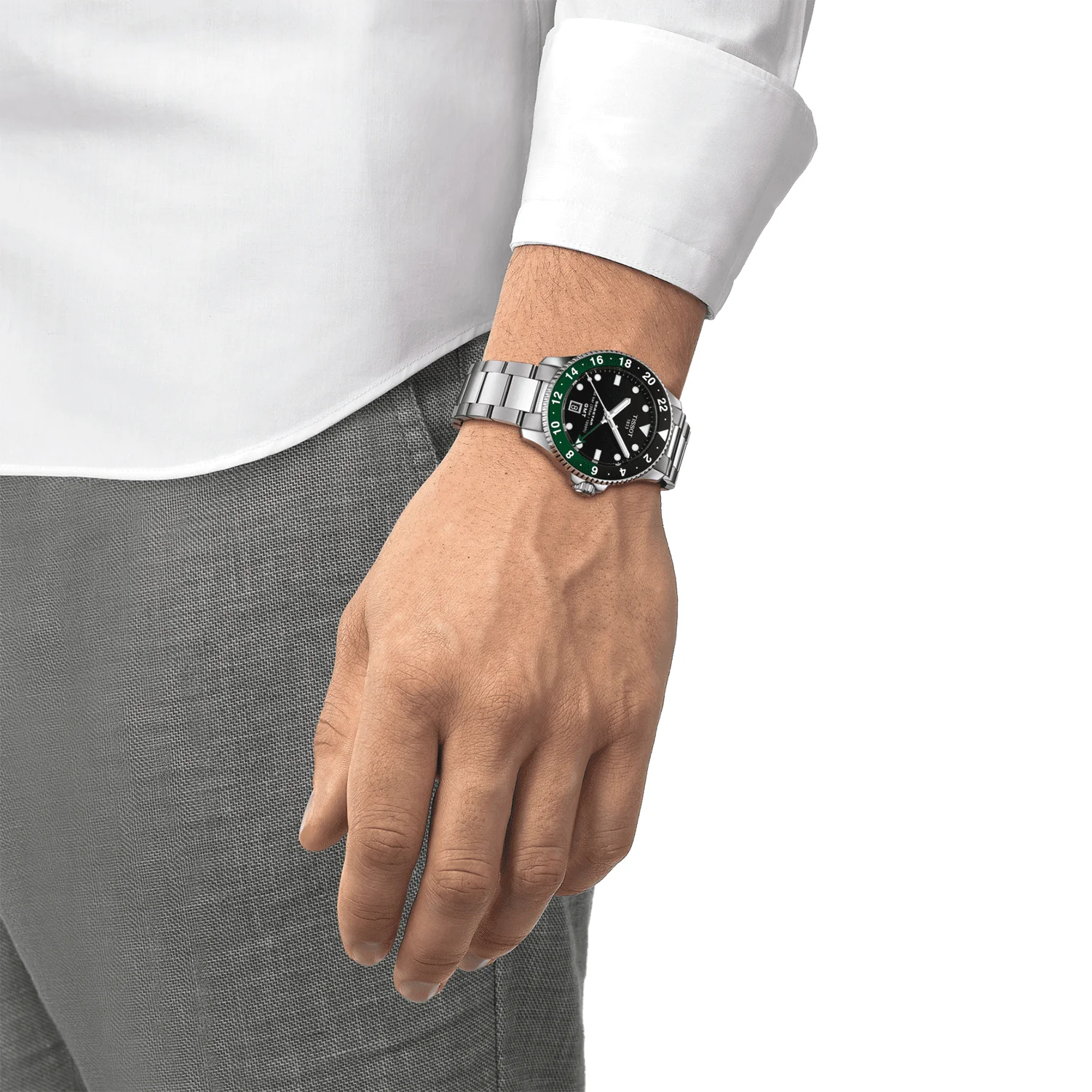 Seastar 1000 40mm Steel Black and Green Quartz Bracelet Watch - Image 6