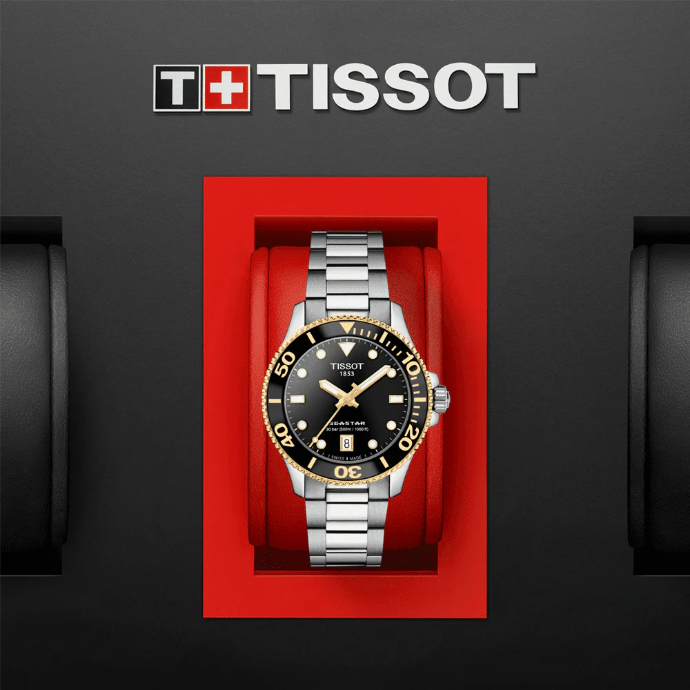 Seastar Steel and Yellow Gold PVD 36mm Quartz Bracelet Watch - Image 3